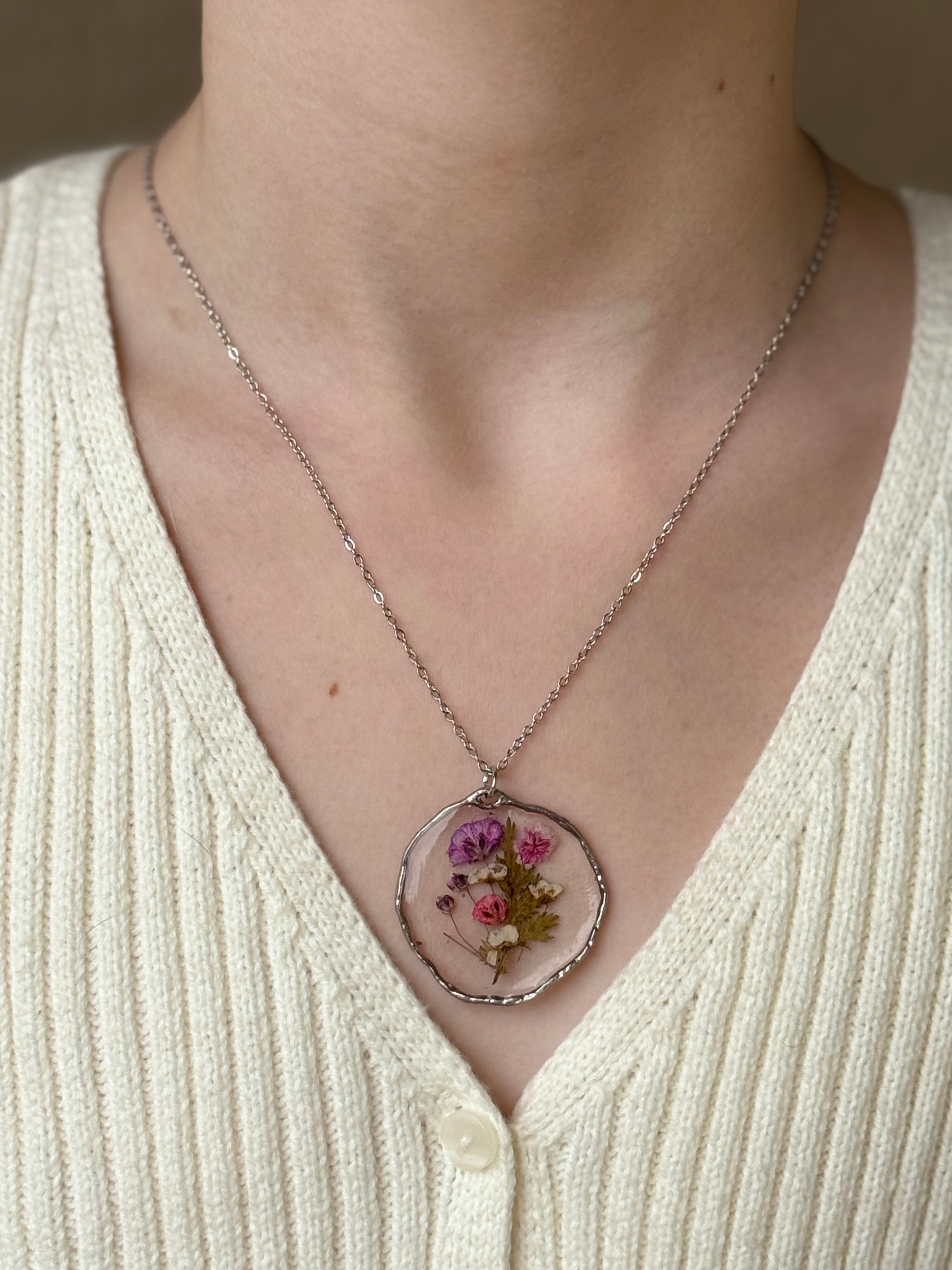 Spring Lush Silver Necklace