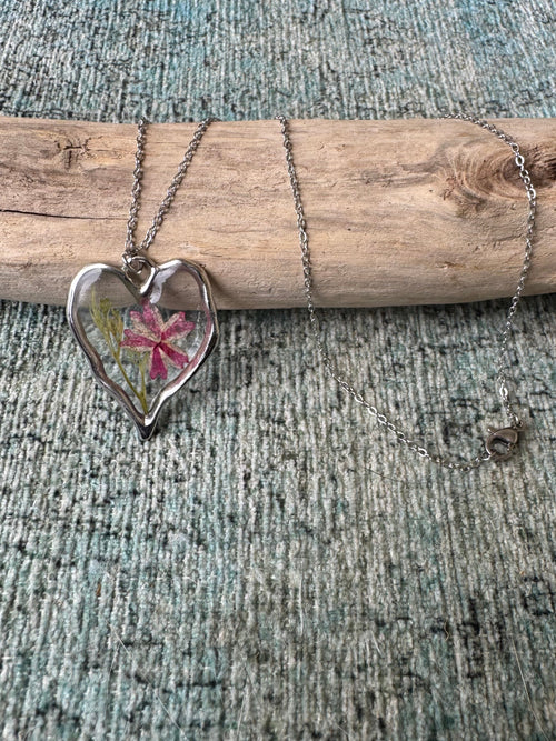 Burgundy Breeze Silver Necklace