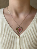Burgundy Breeze Silver Necklace