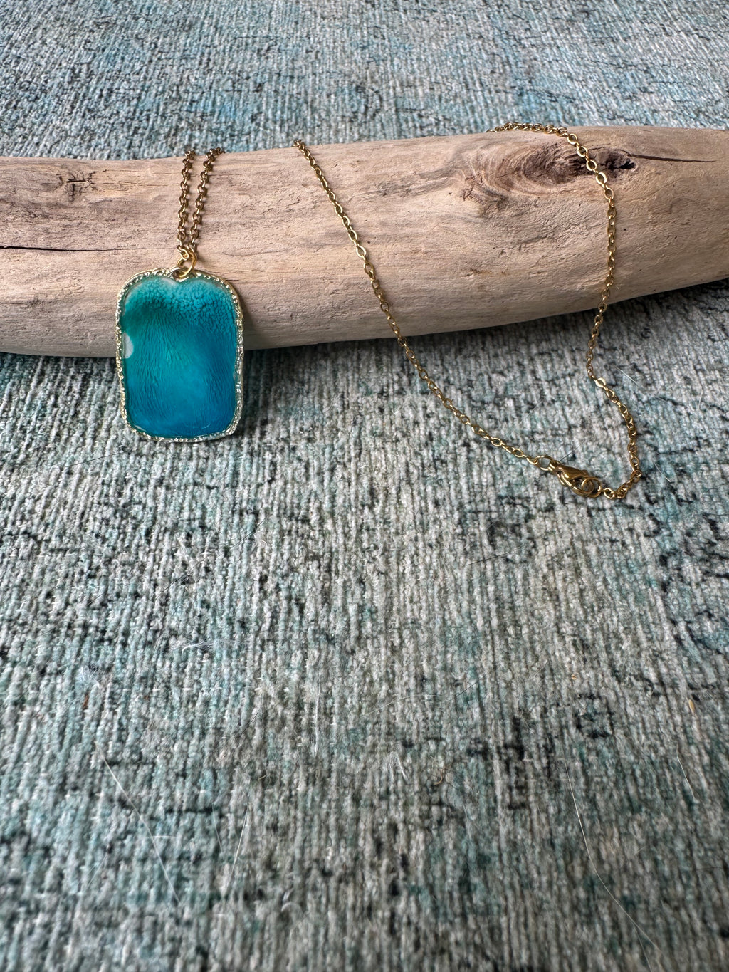 Aqua Mist Gold Necklace