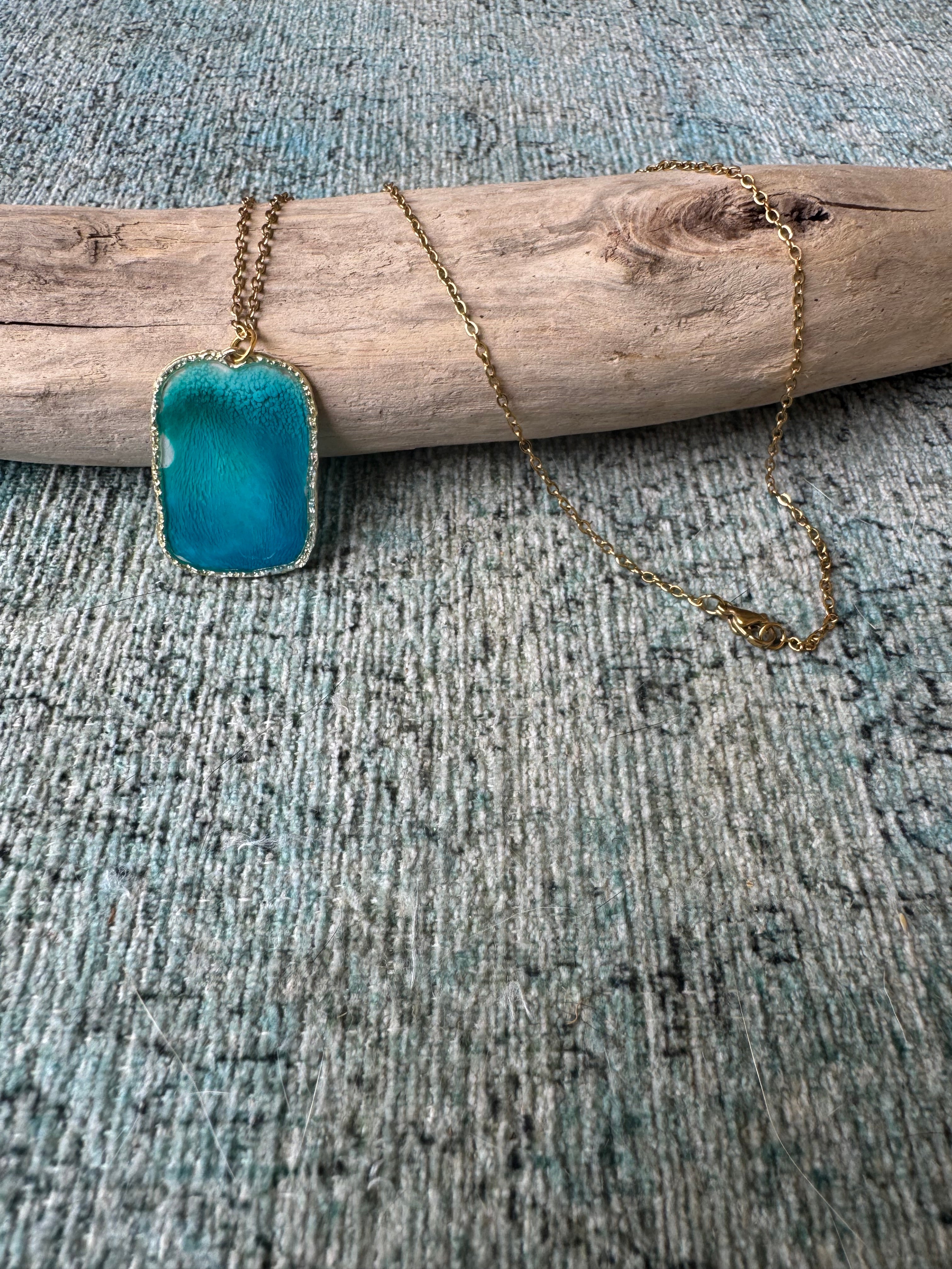 Aqua Mist Gold Necklace