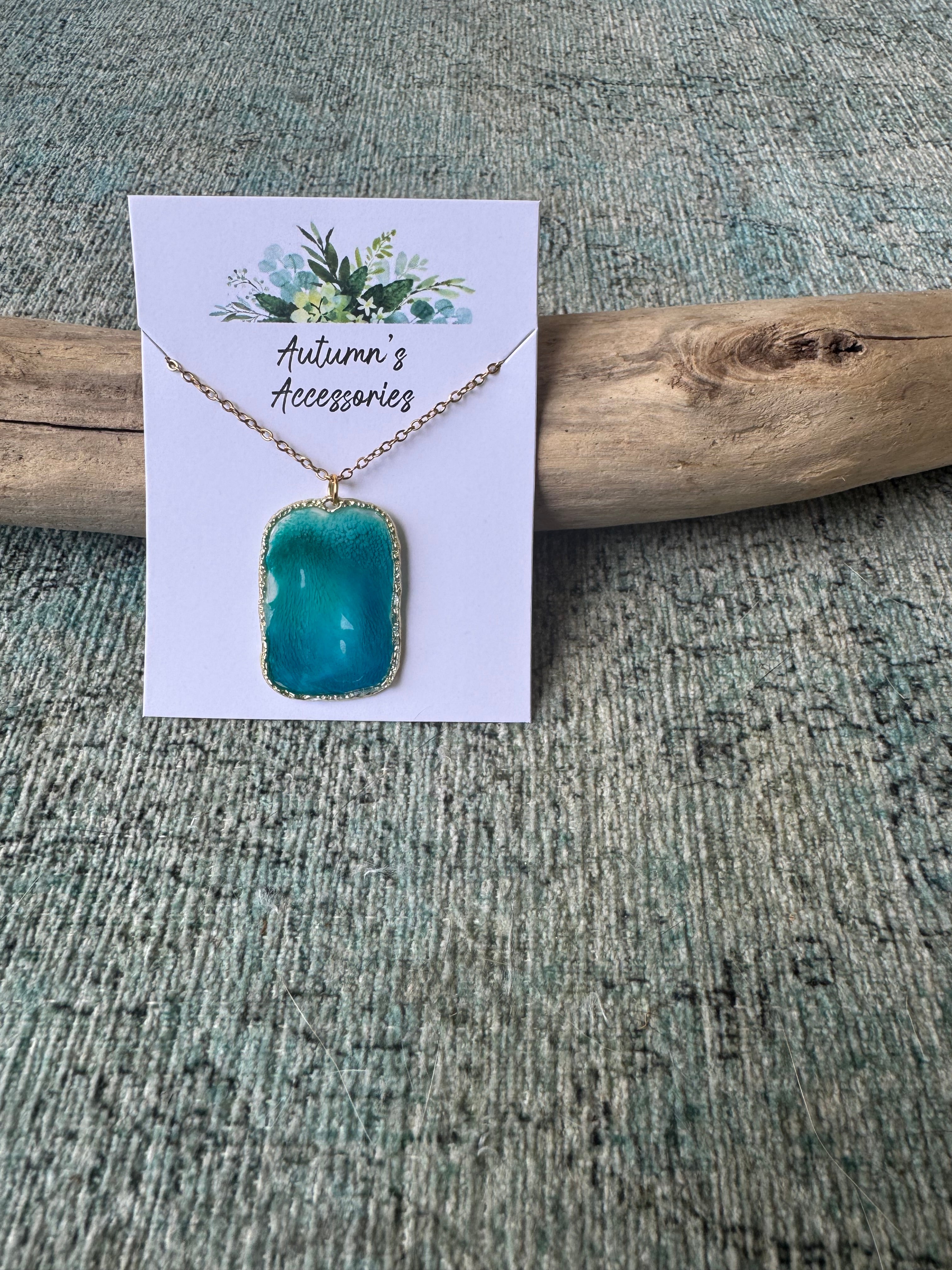 Aqua Mist Gold Necklace