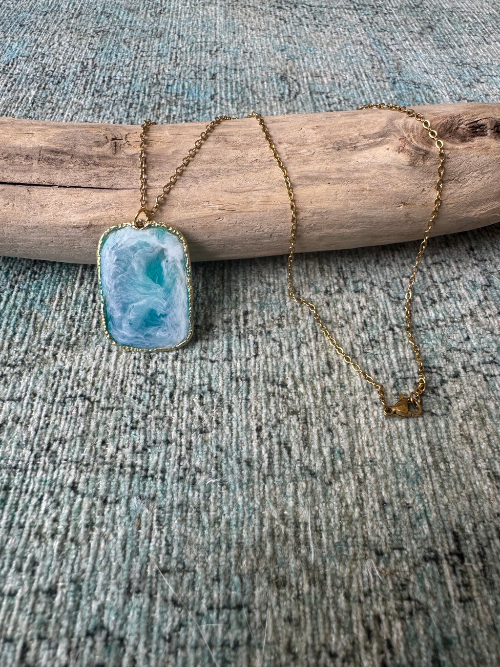Aqua Mist Gold Necklace