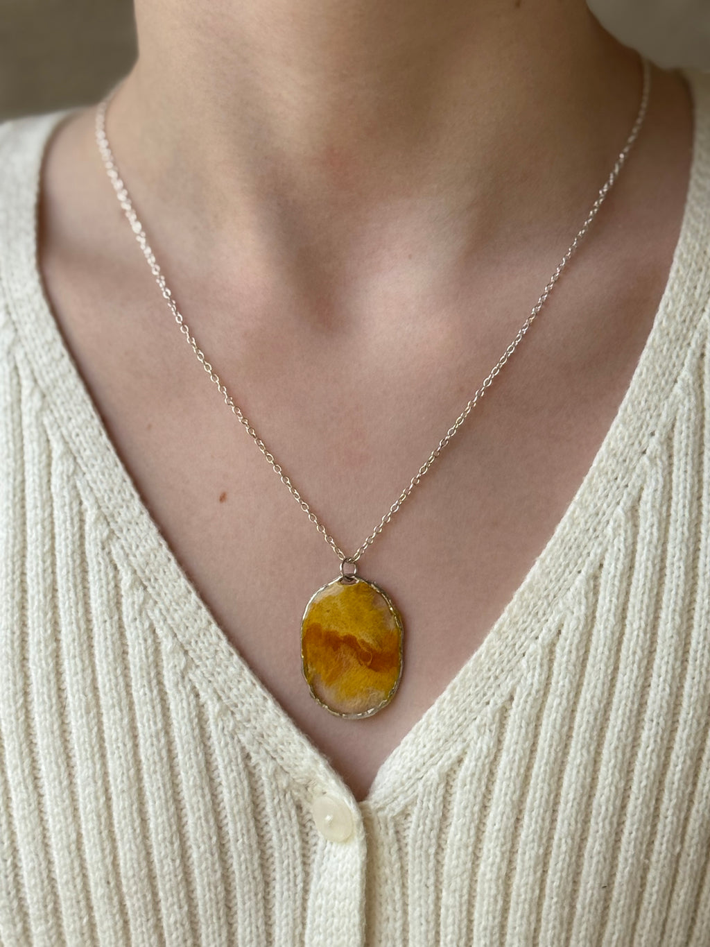 Honey Sun Silver Necklace