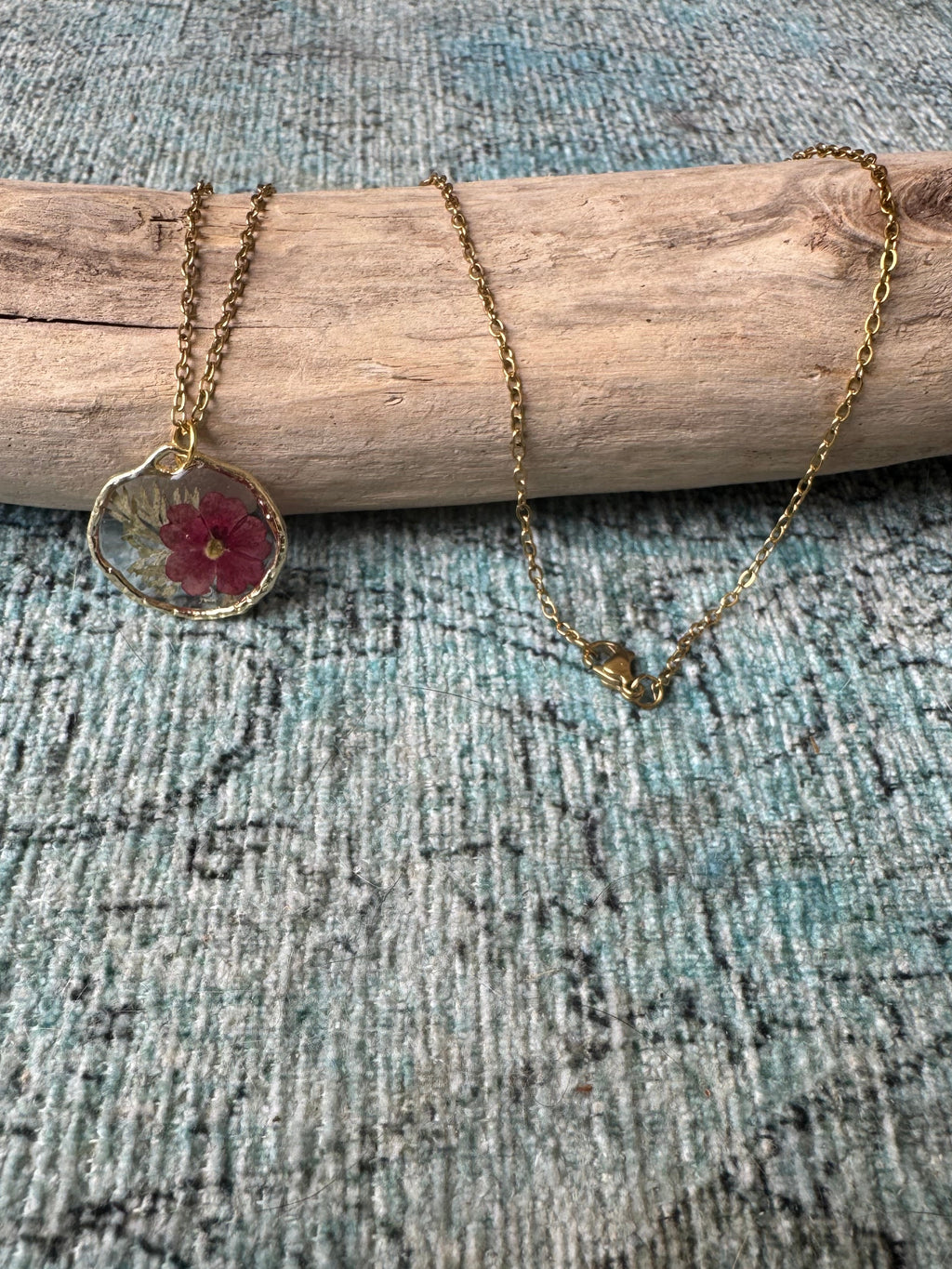 Burgundy Blush Gold Necklace