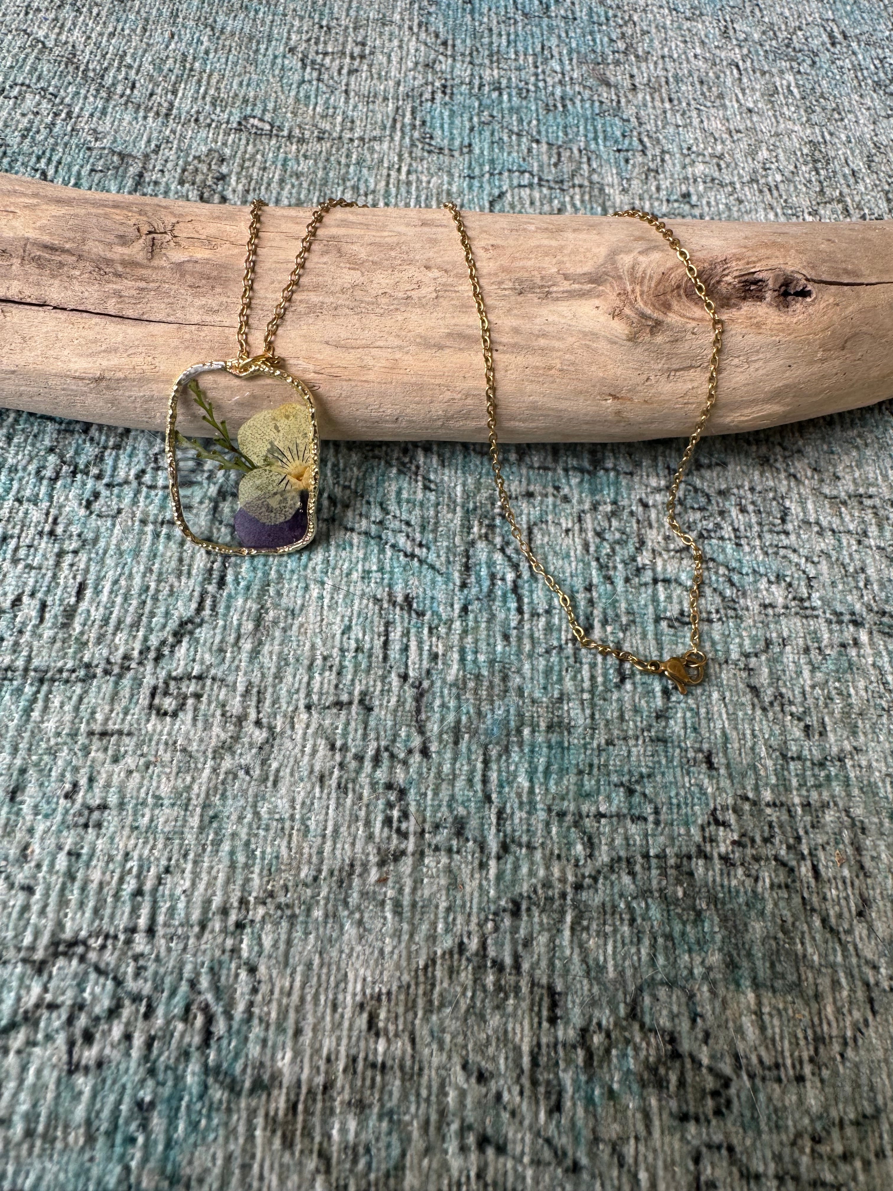 Peaceful Purple Gold Necklace