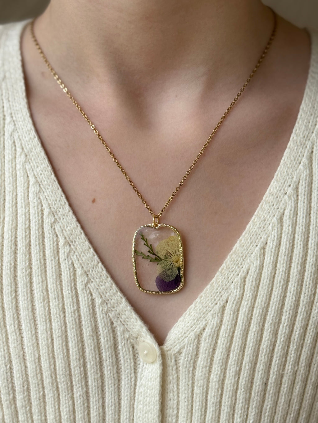 Peaceful Purple Gold Necklace