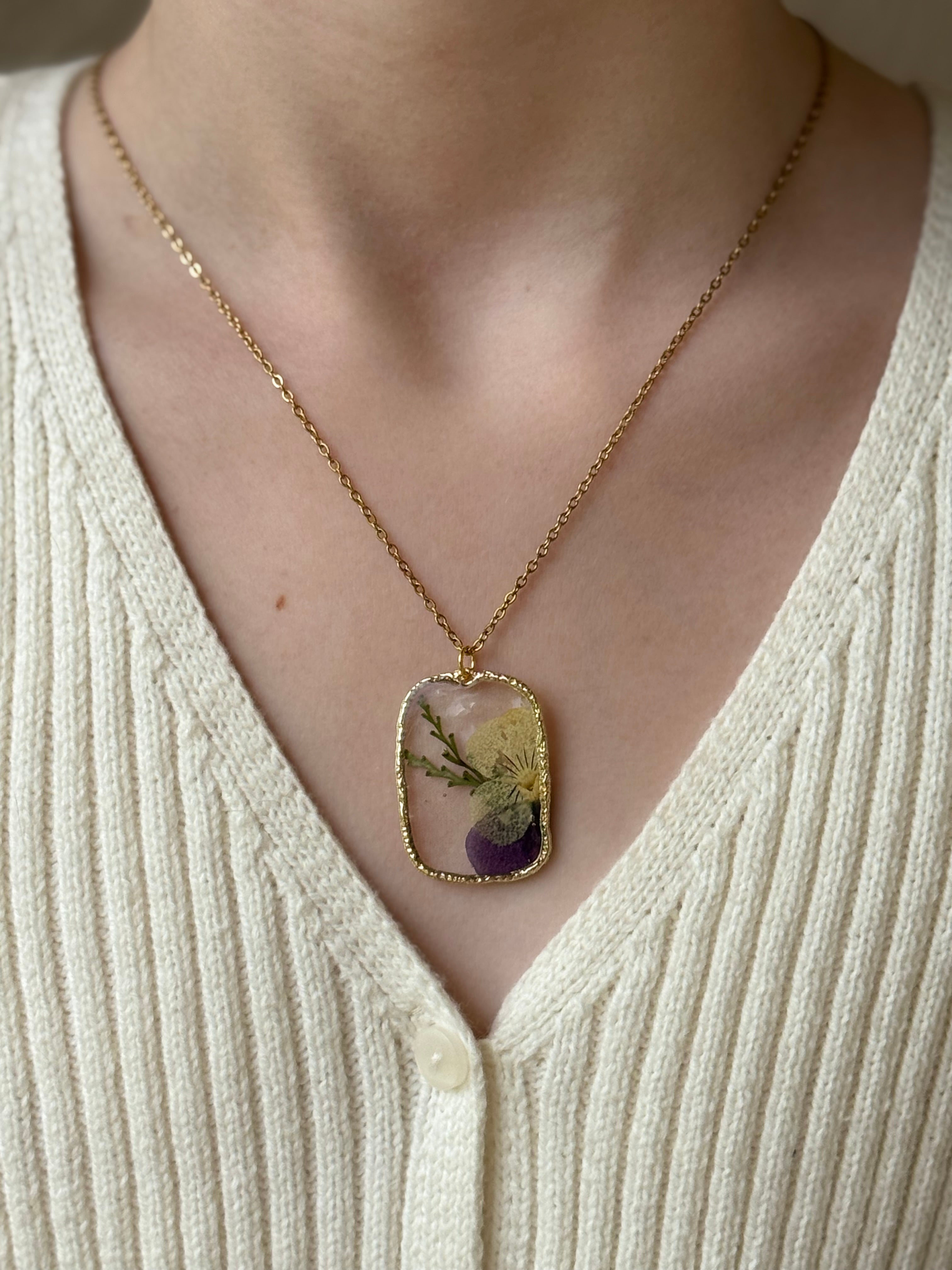 Peaceful Purple Gold Necklace