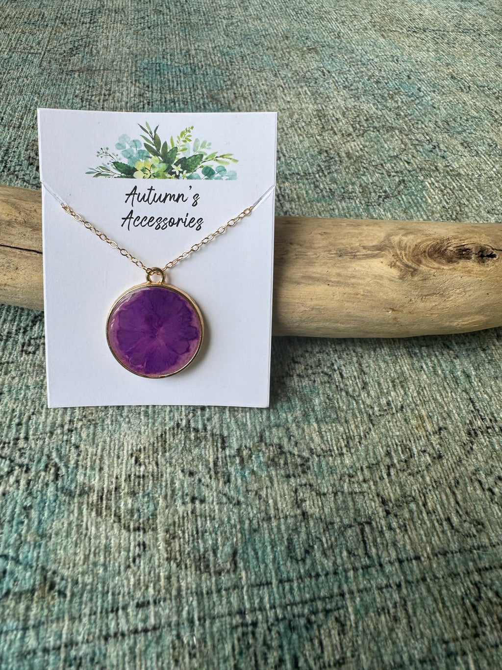 Violet Burst Gold Necklace