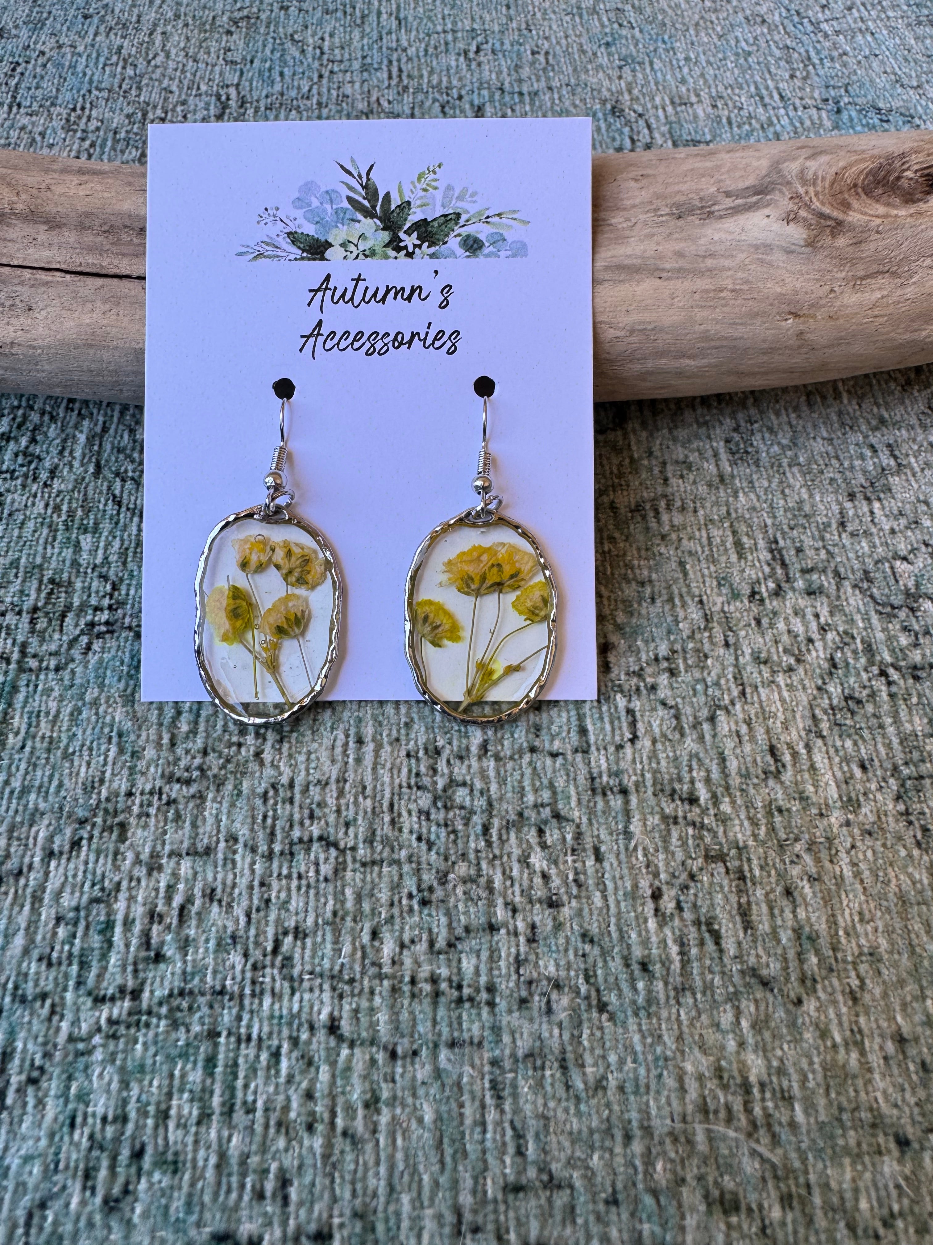 Daffodil Sunshine Silver Earrings