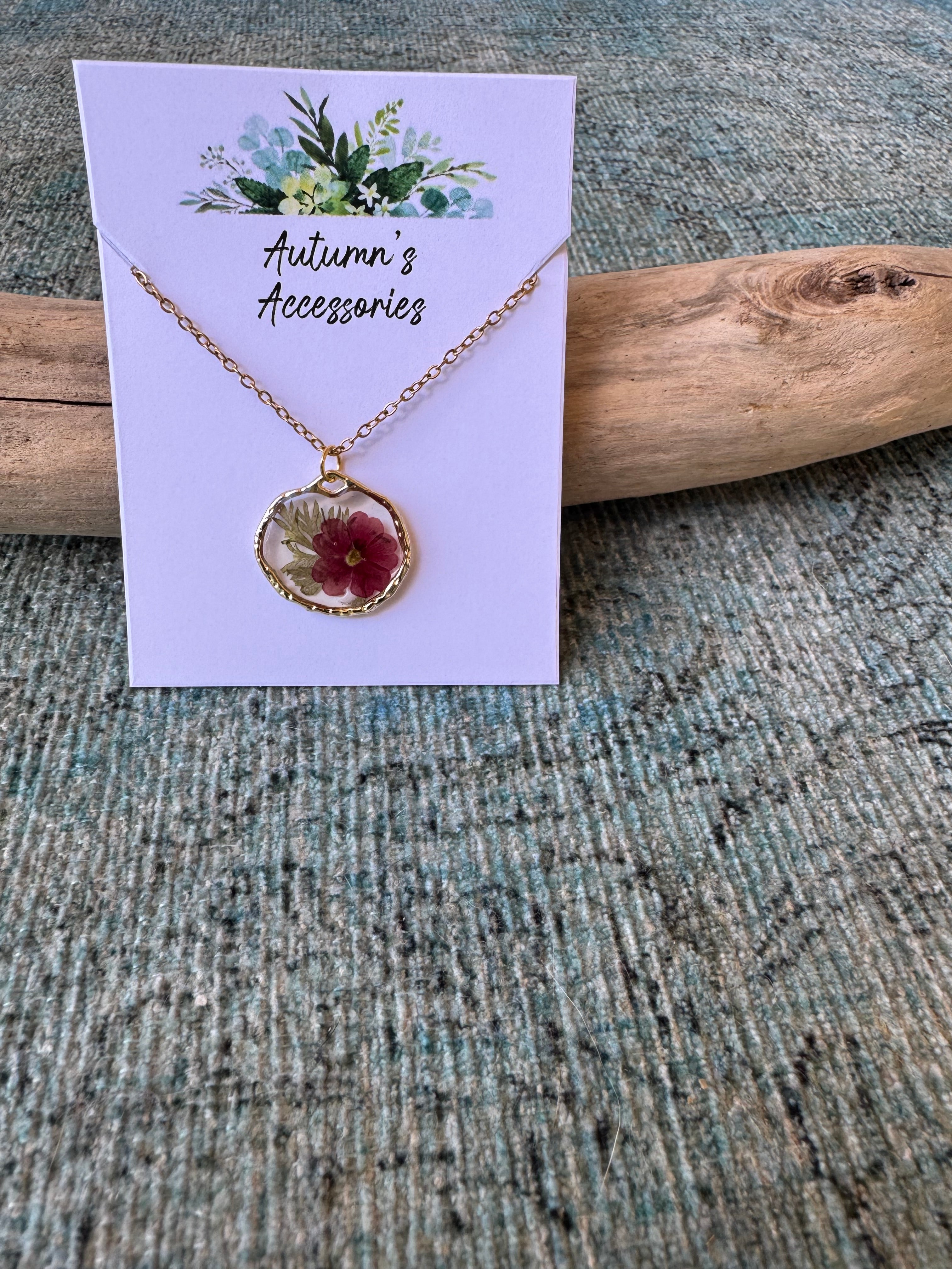 Burgundy Blush Gold Necklace