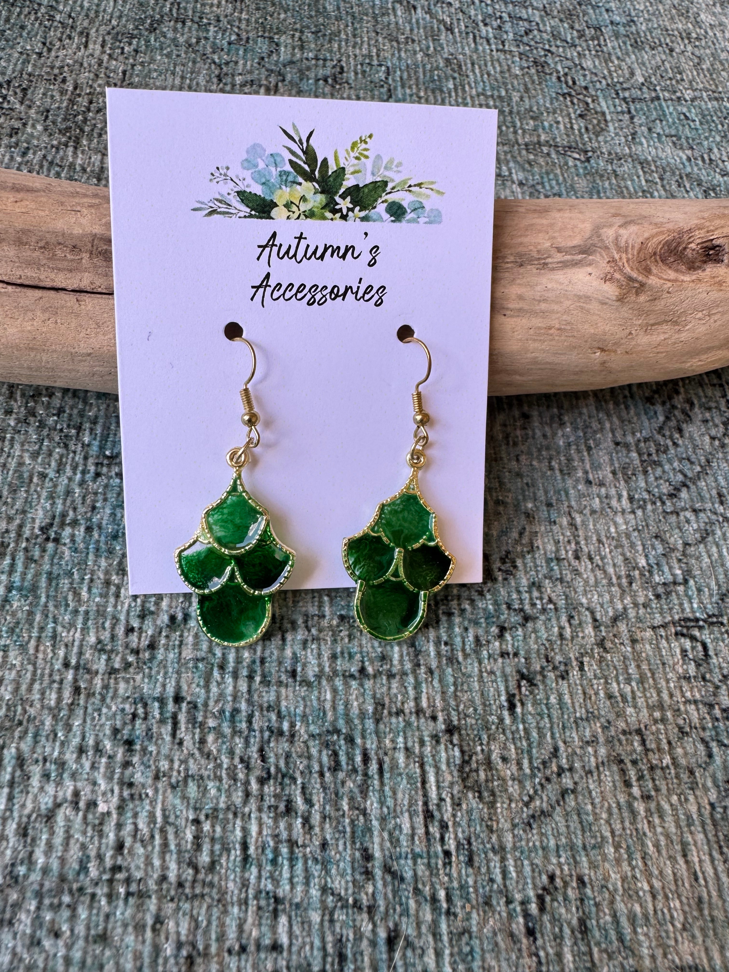 Mermaid Tail Gold Earrings