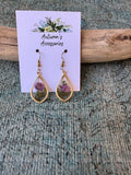 Purple Whisper Gold Earrings