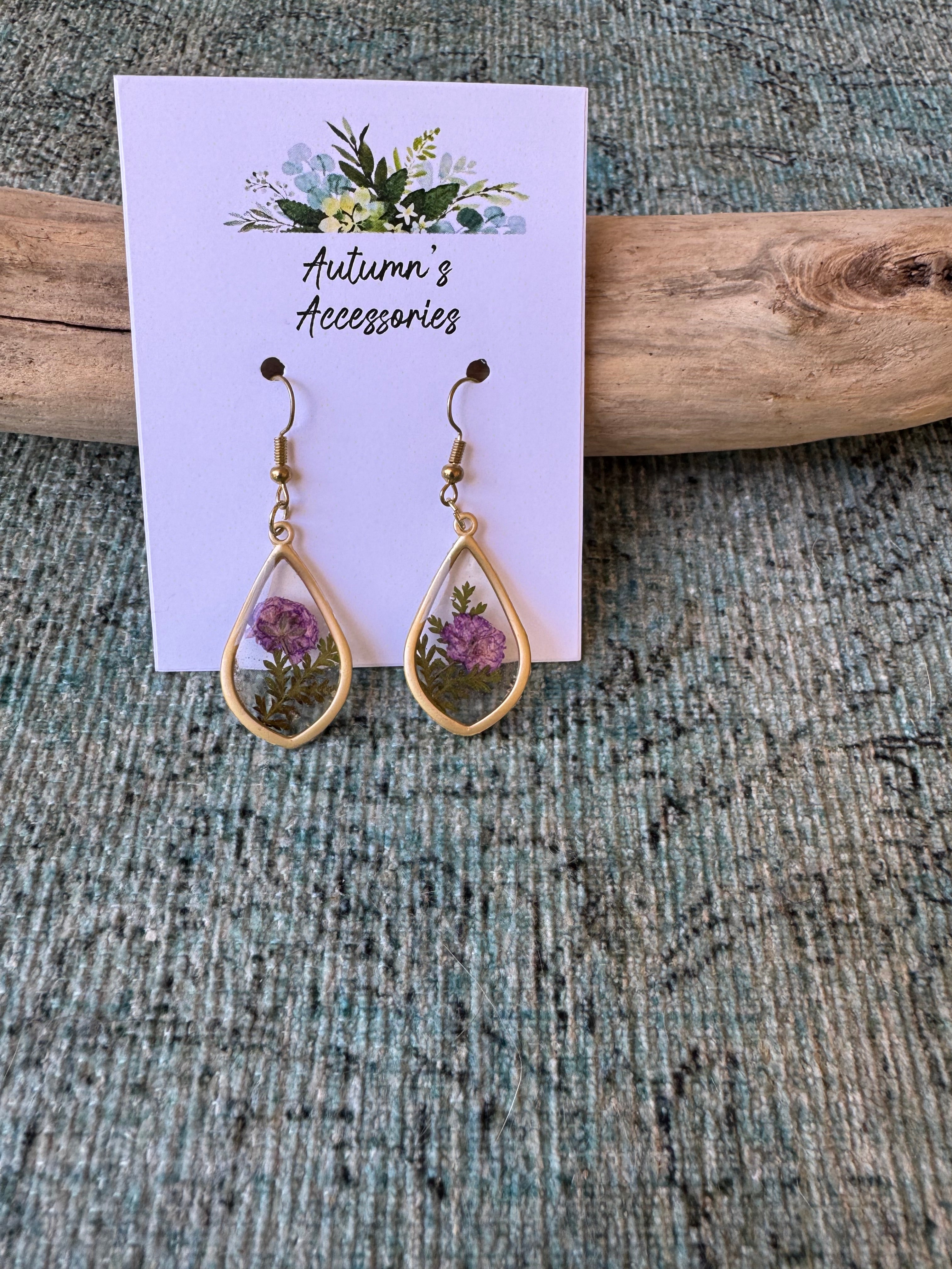 Purple Whisper Gold Earrings
