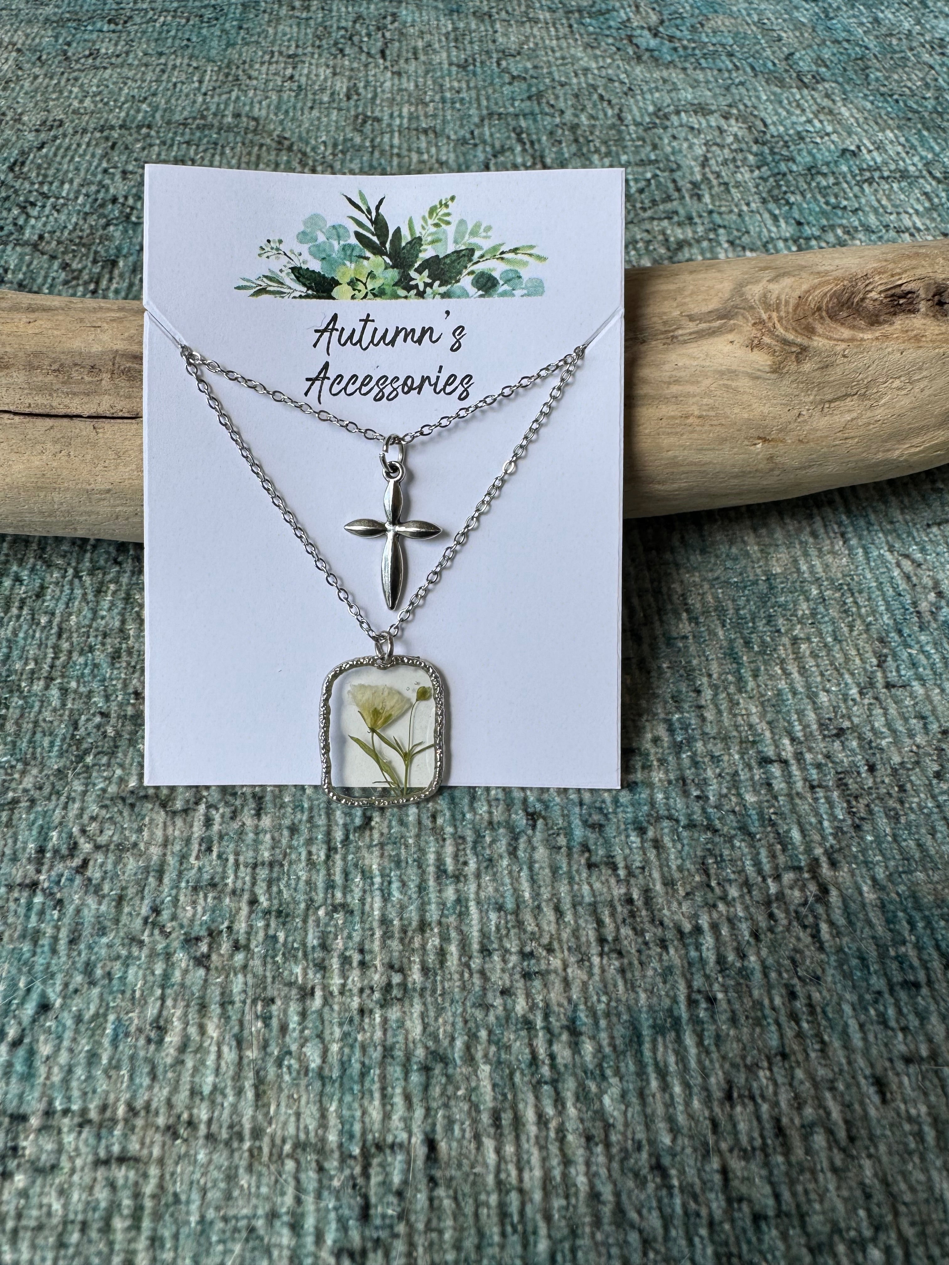 Sacred Blossom Silver Layering Necklace Set