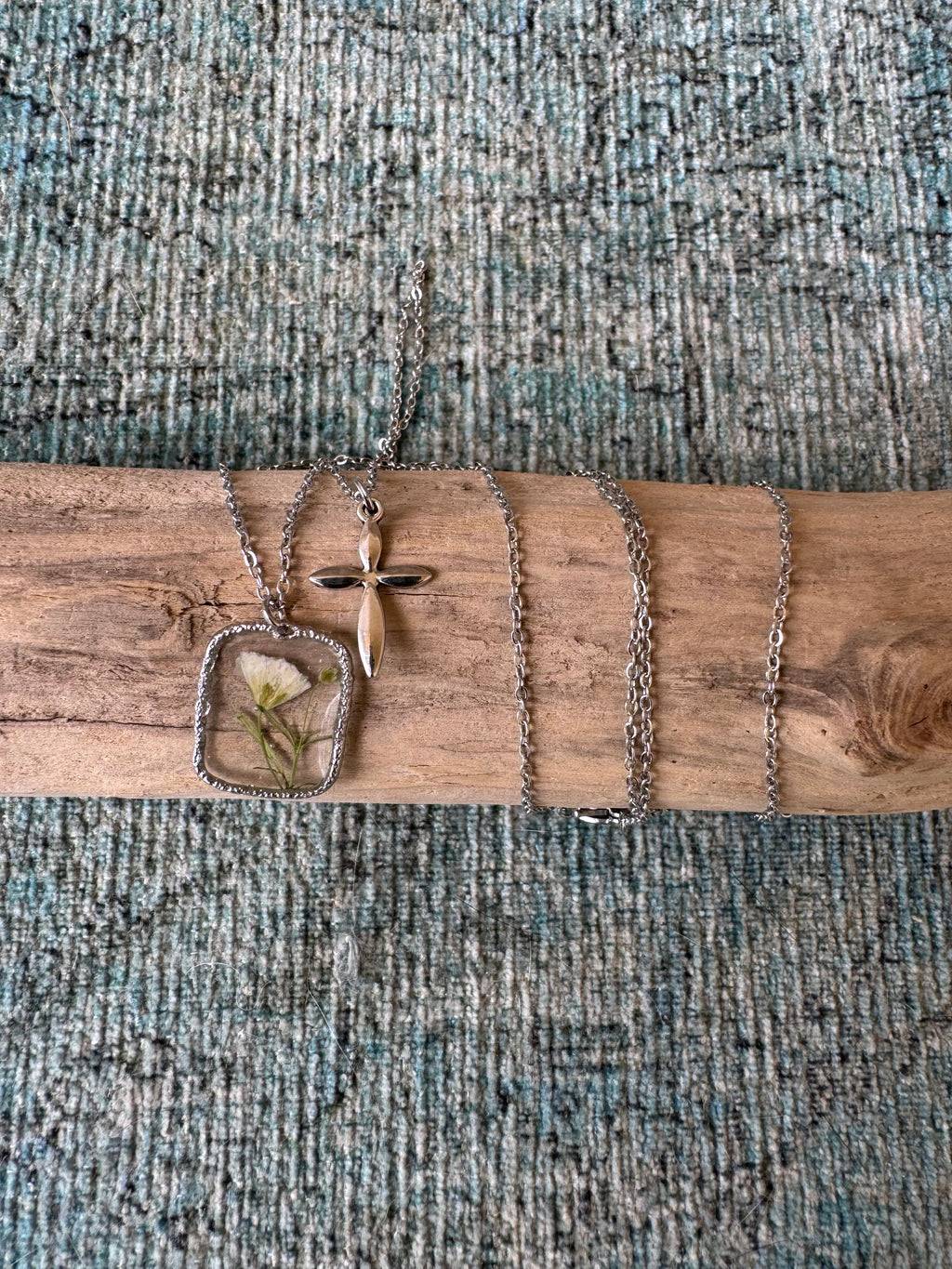 Sacred Blossom Silver Layering Necklace Set