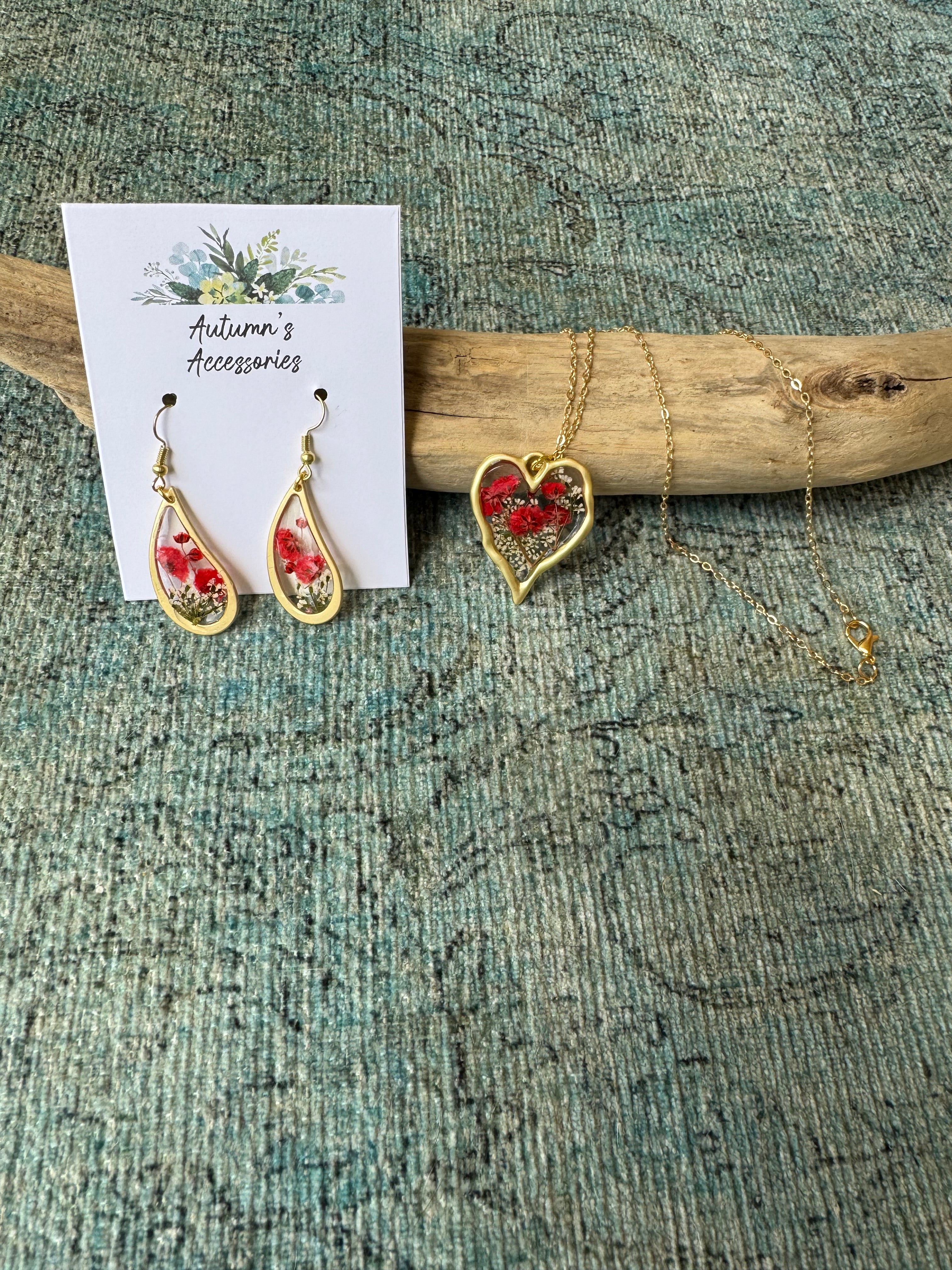 Rosewater Bloom Necklace/Earrings Set