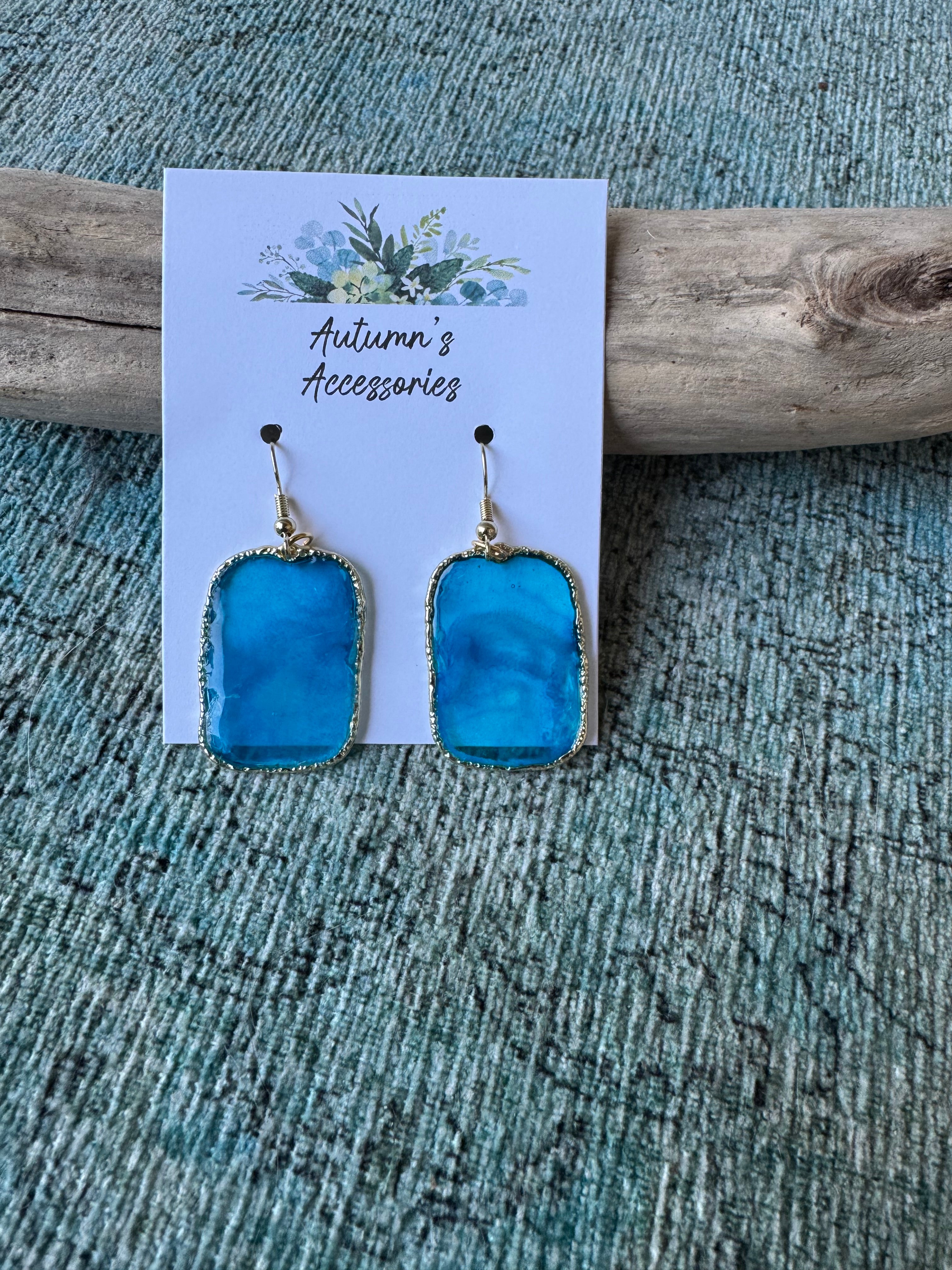 Blue Lagoon Gold Earrings