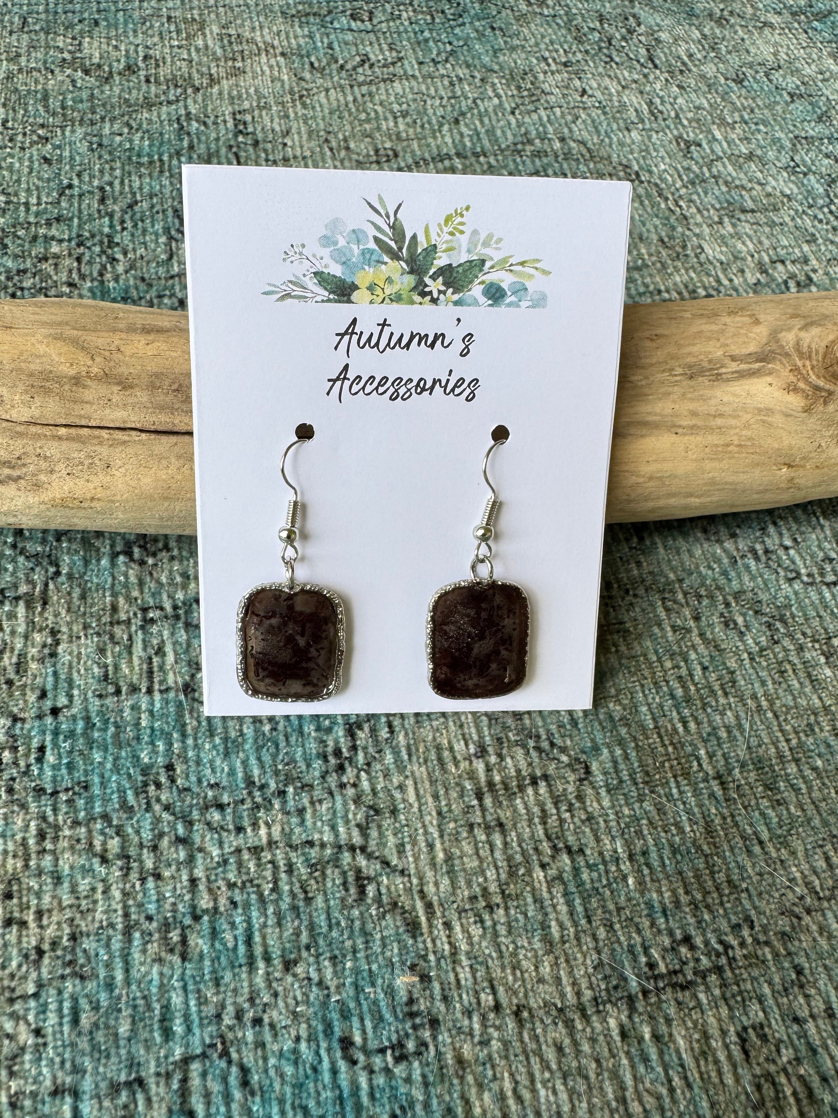 Brownie Bites Silver Earrings