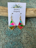 Bright Mosaic Gold Earrings
