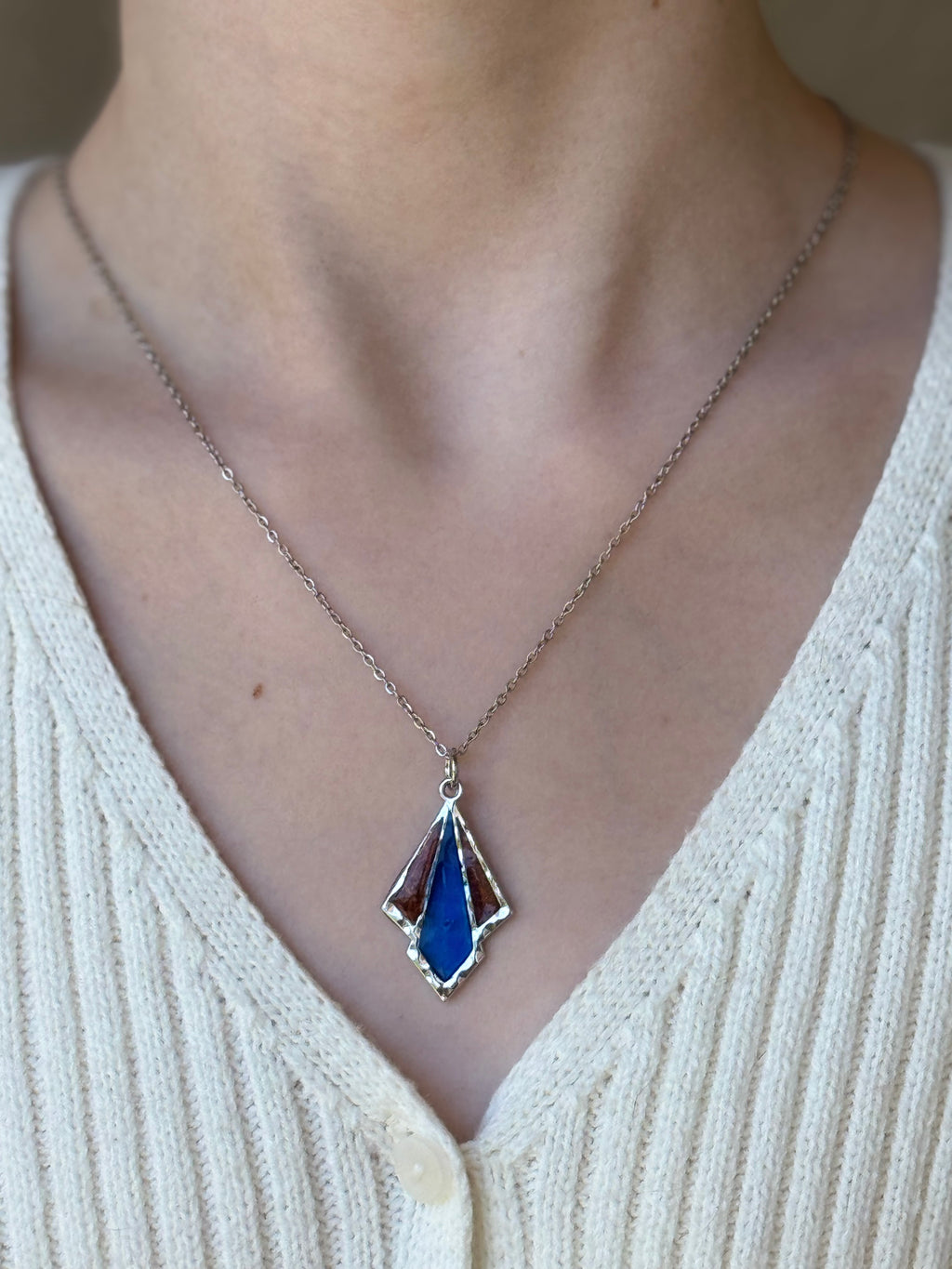 Sapphire Breakthrough Silver Necklace