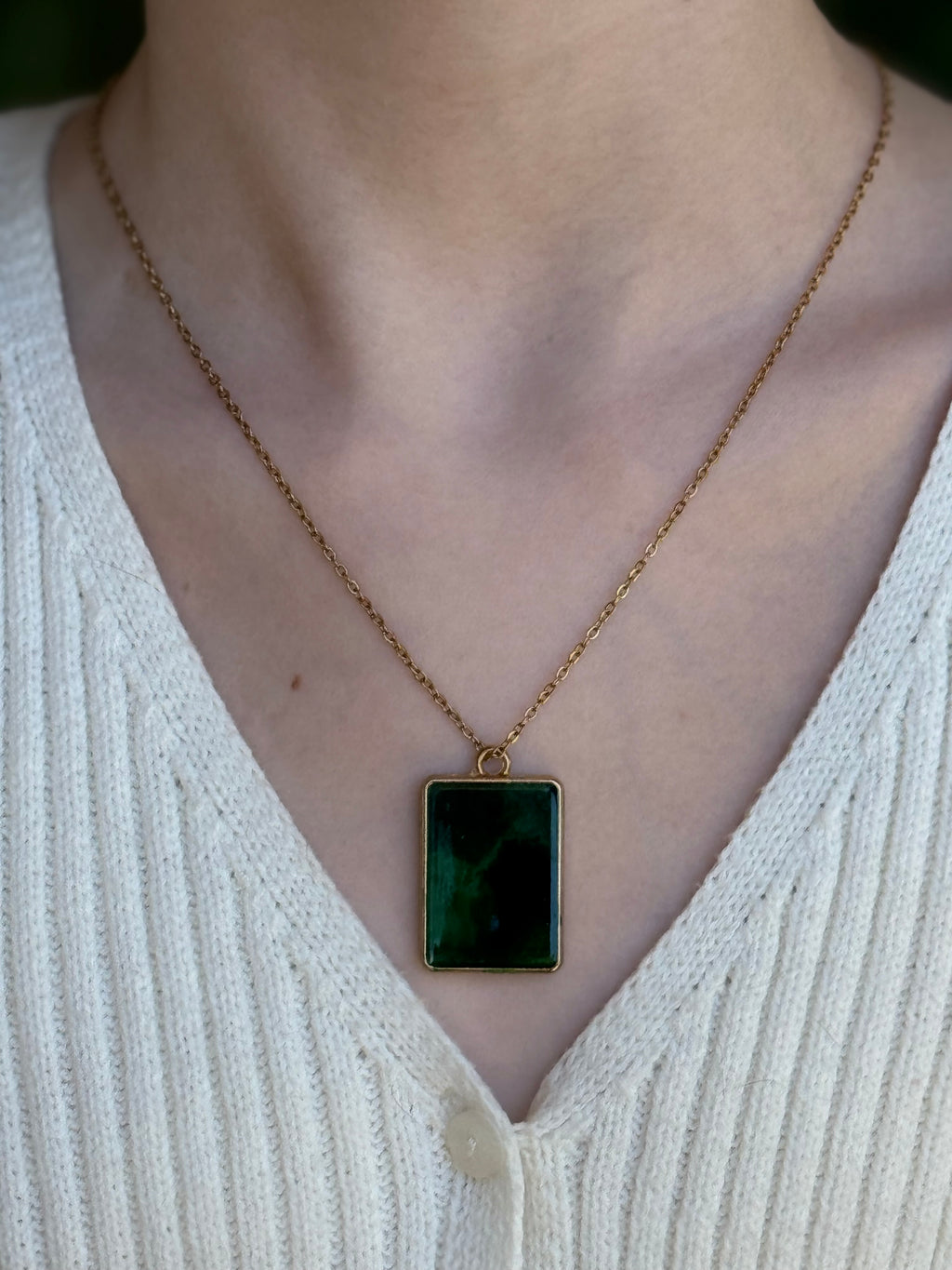 Forest Suede Gold Necklace