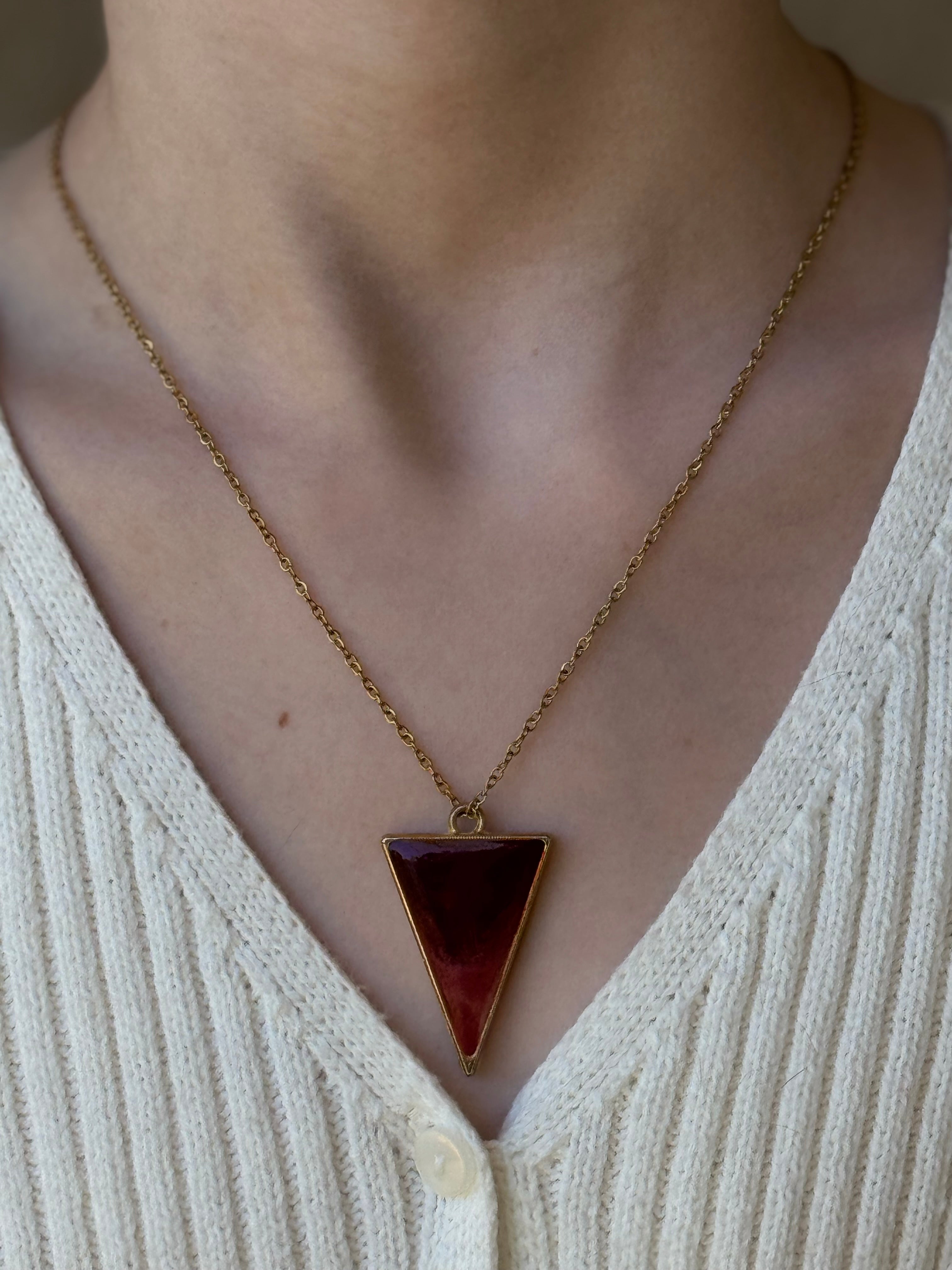 Red Velvet Gold Necklace