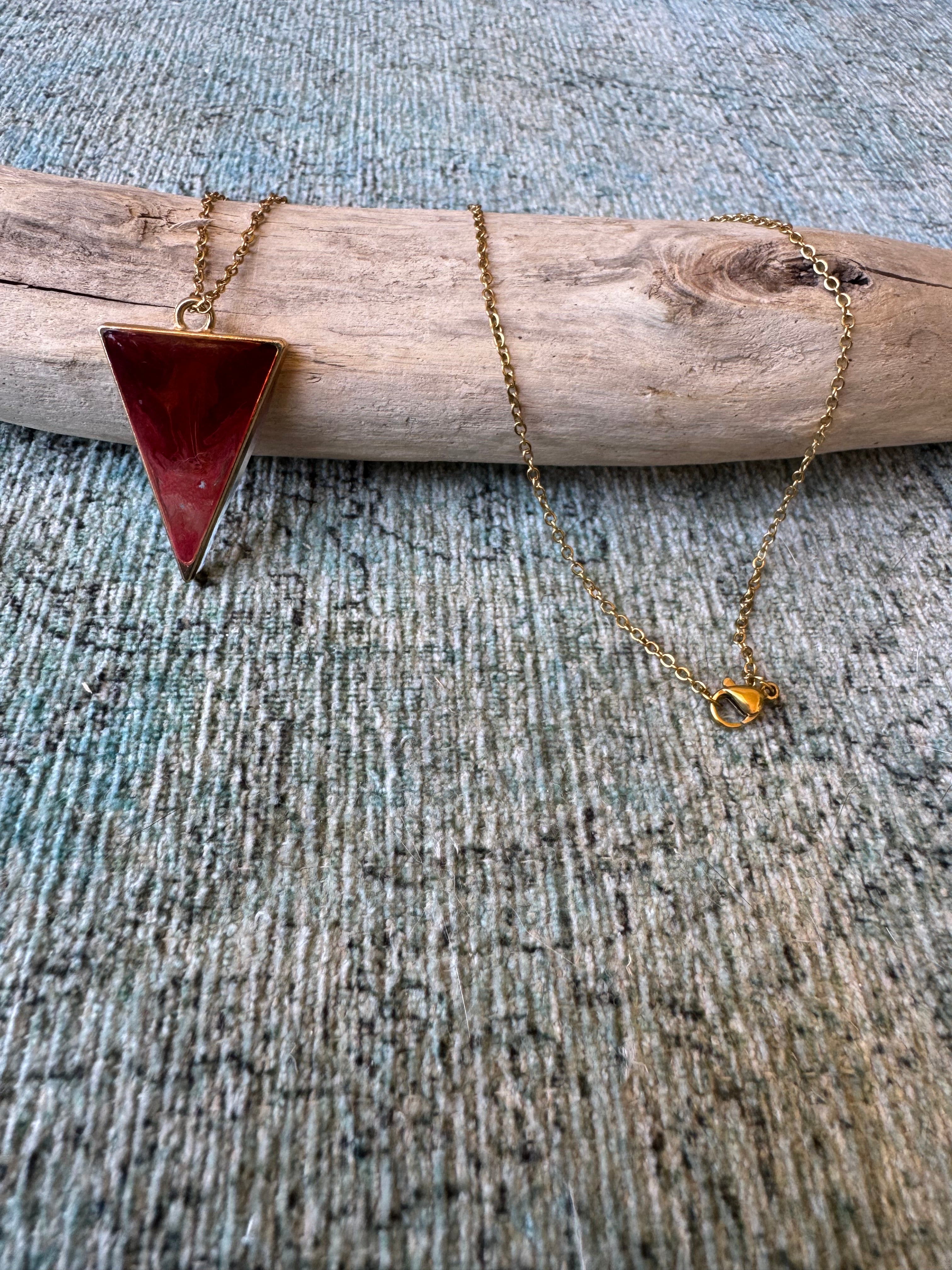 Red Velvet Gold Necklace
