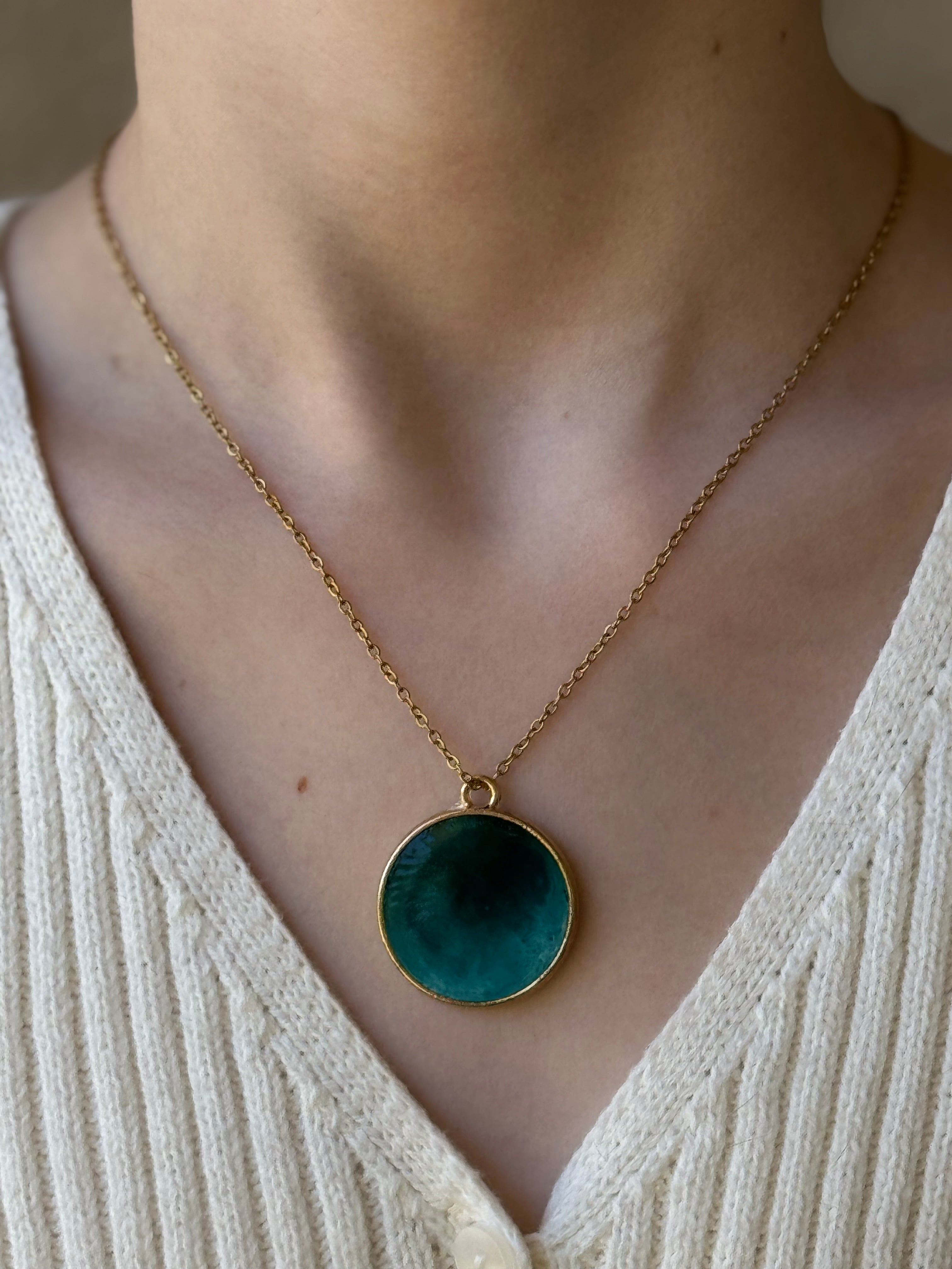 Turquoise Love Gold Necklace