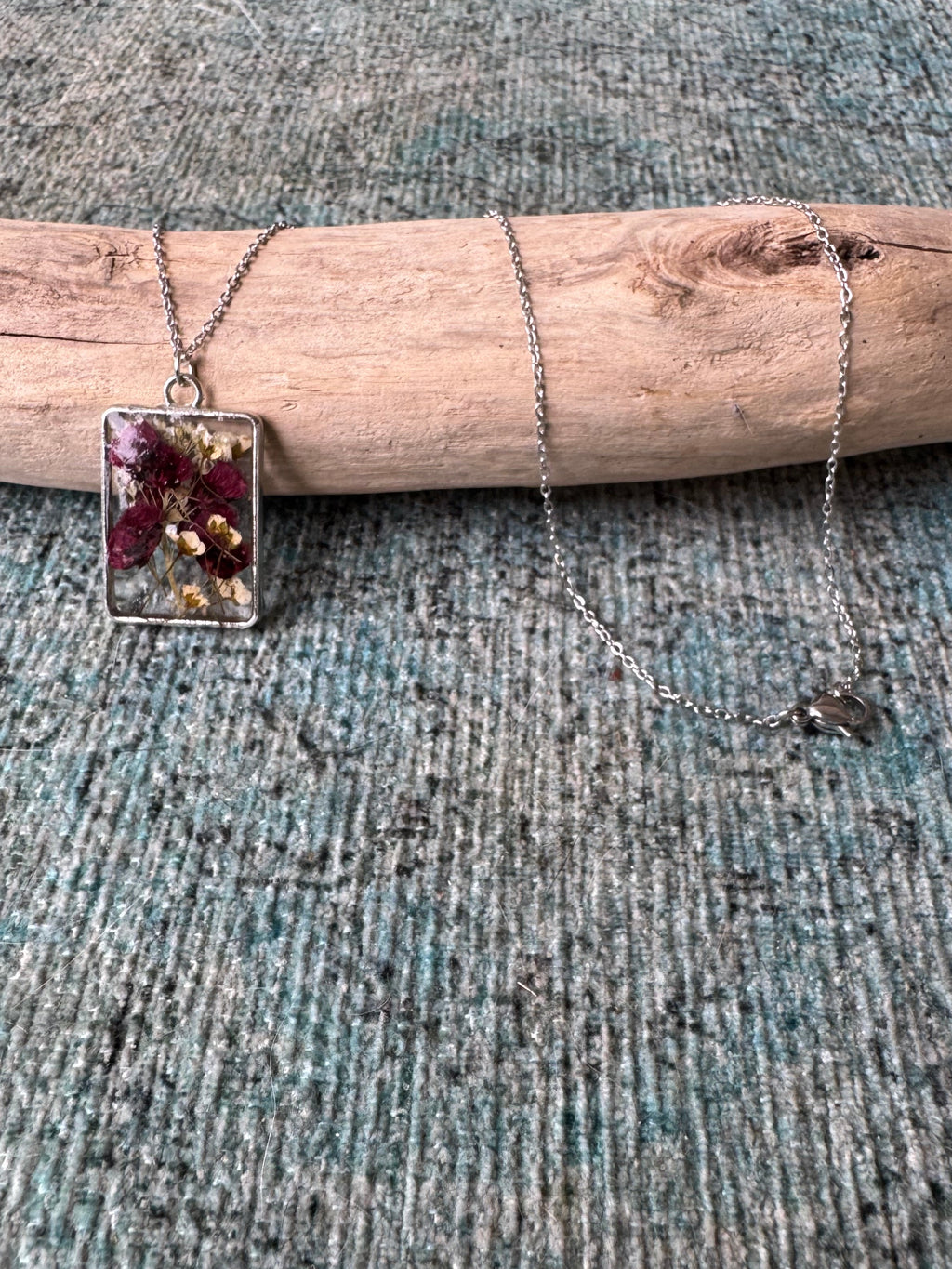 Plum Velvet Silver Necklace
