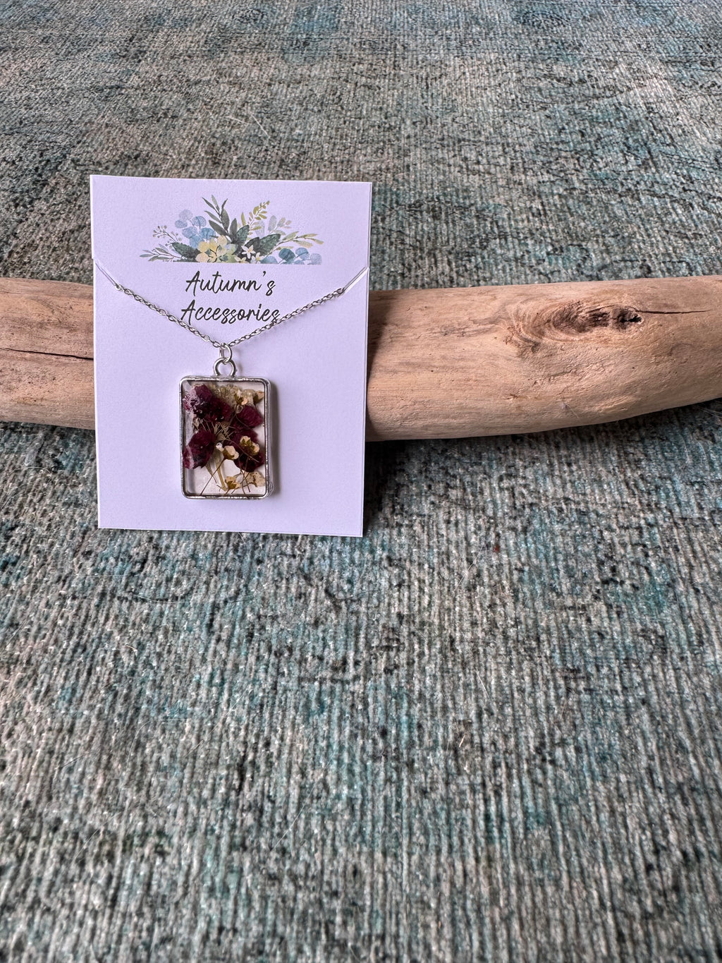 Plum Velvet Silver Necklace