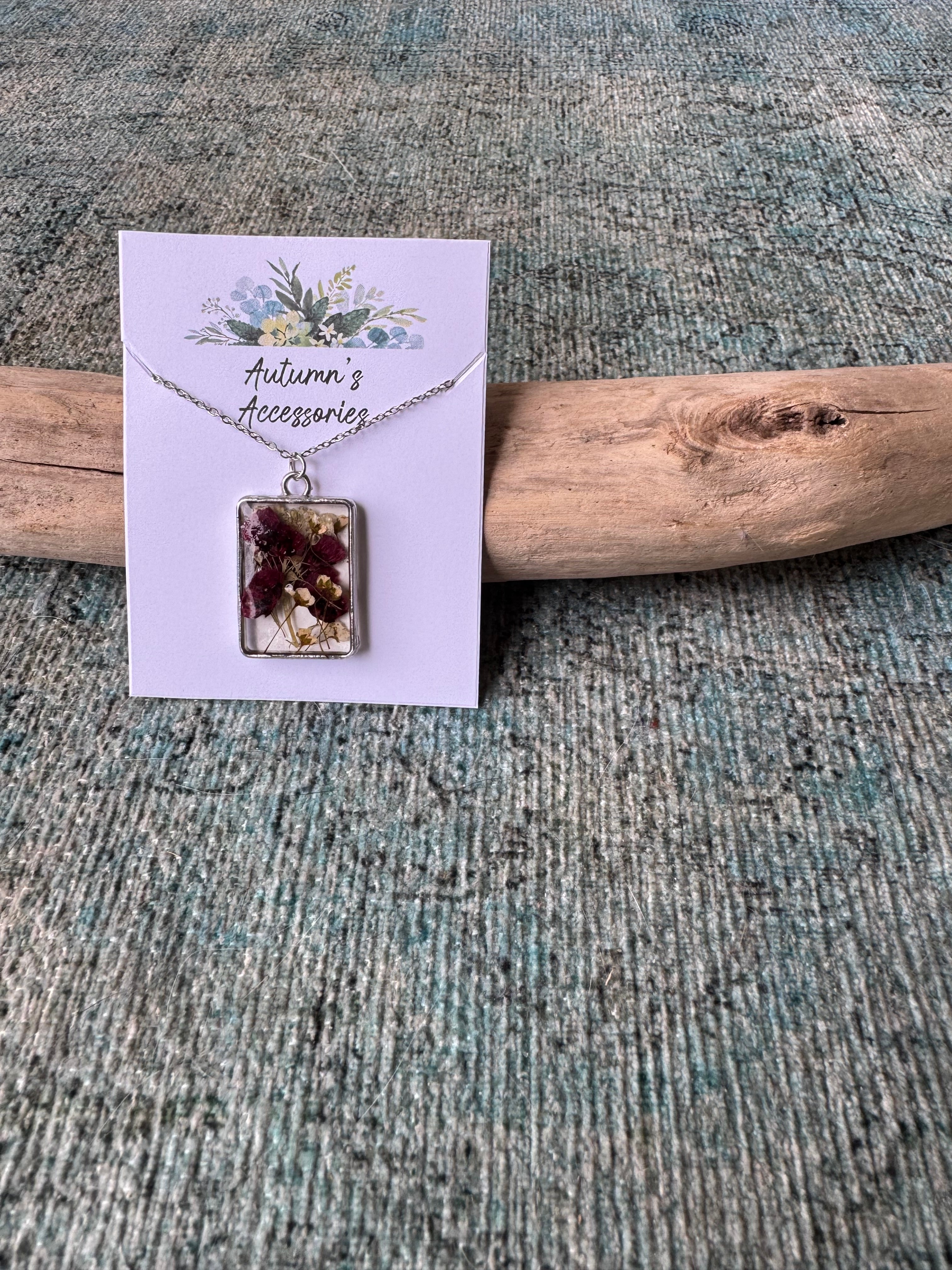 Plum Velvet Silver Necklace