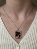 Plum Velvet Silver Necklace