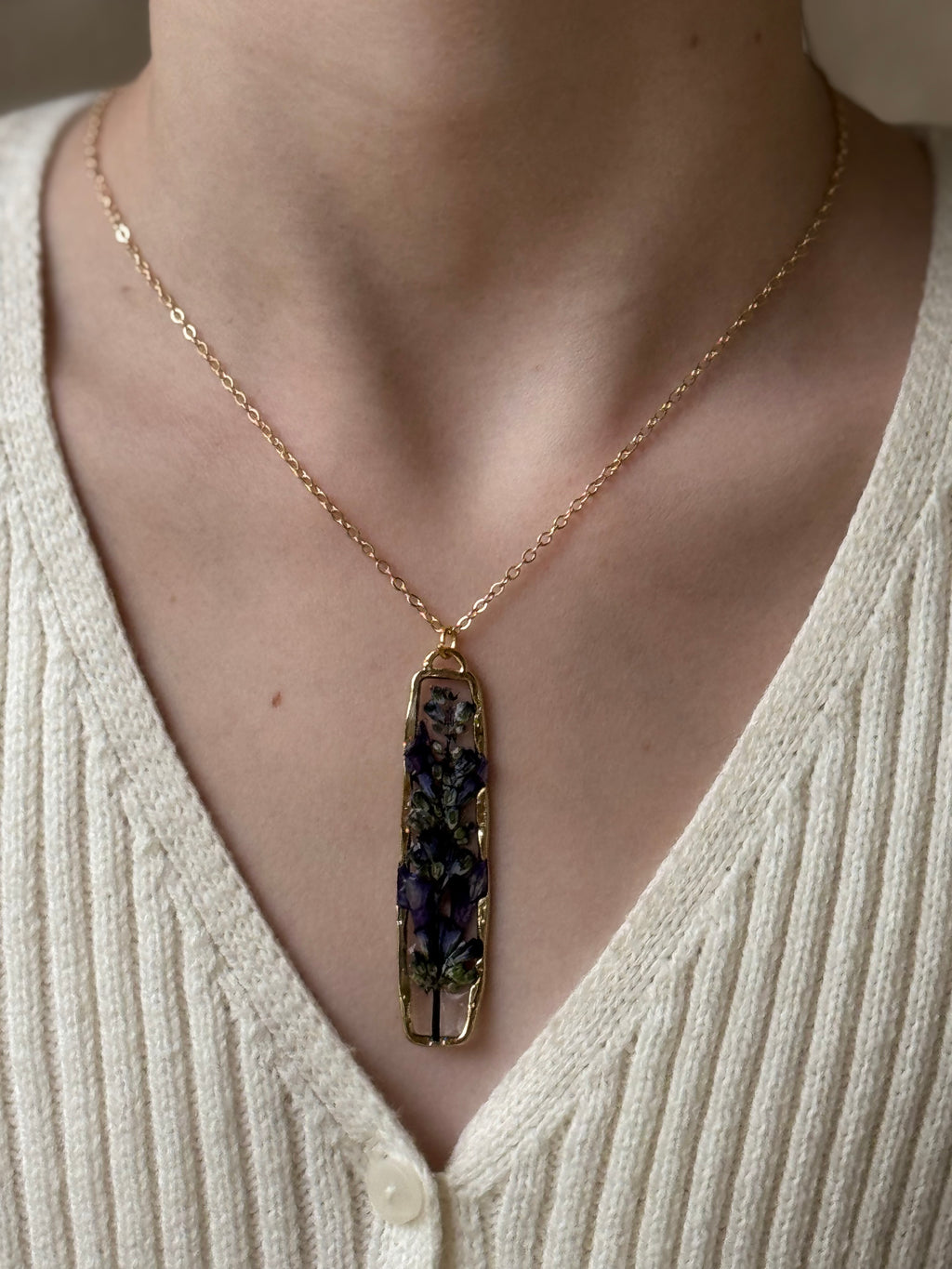 Blue Bonnet Gold Necklace