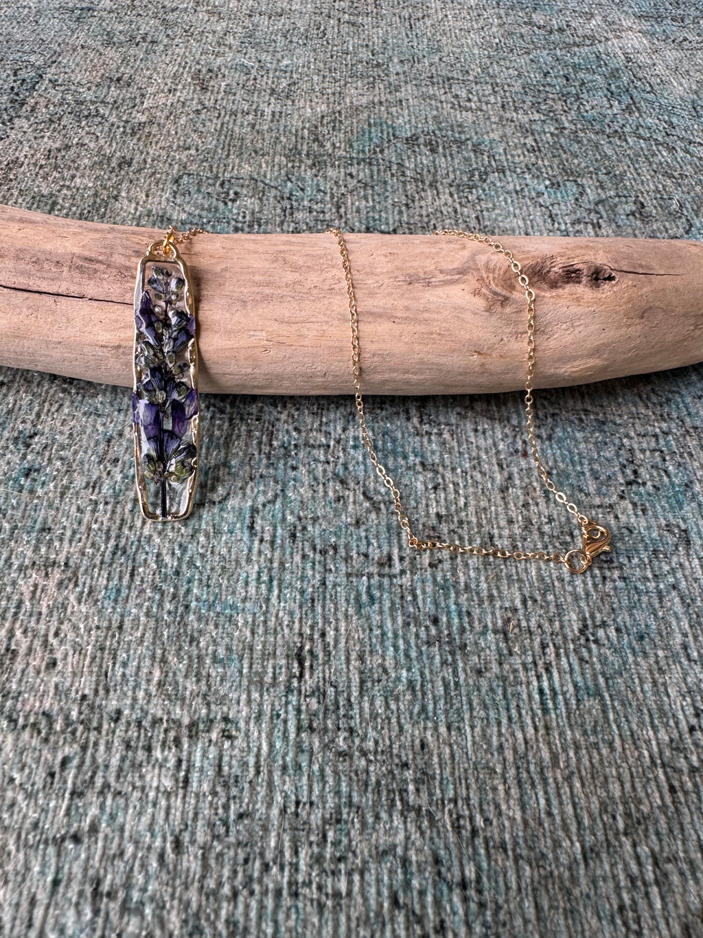 Blue Bonnet Gold Necklace