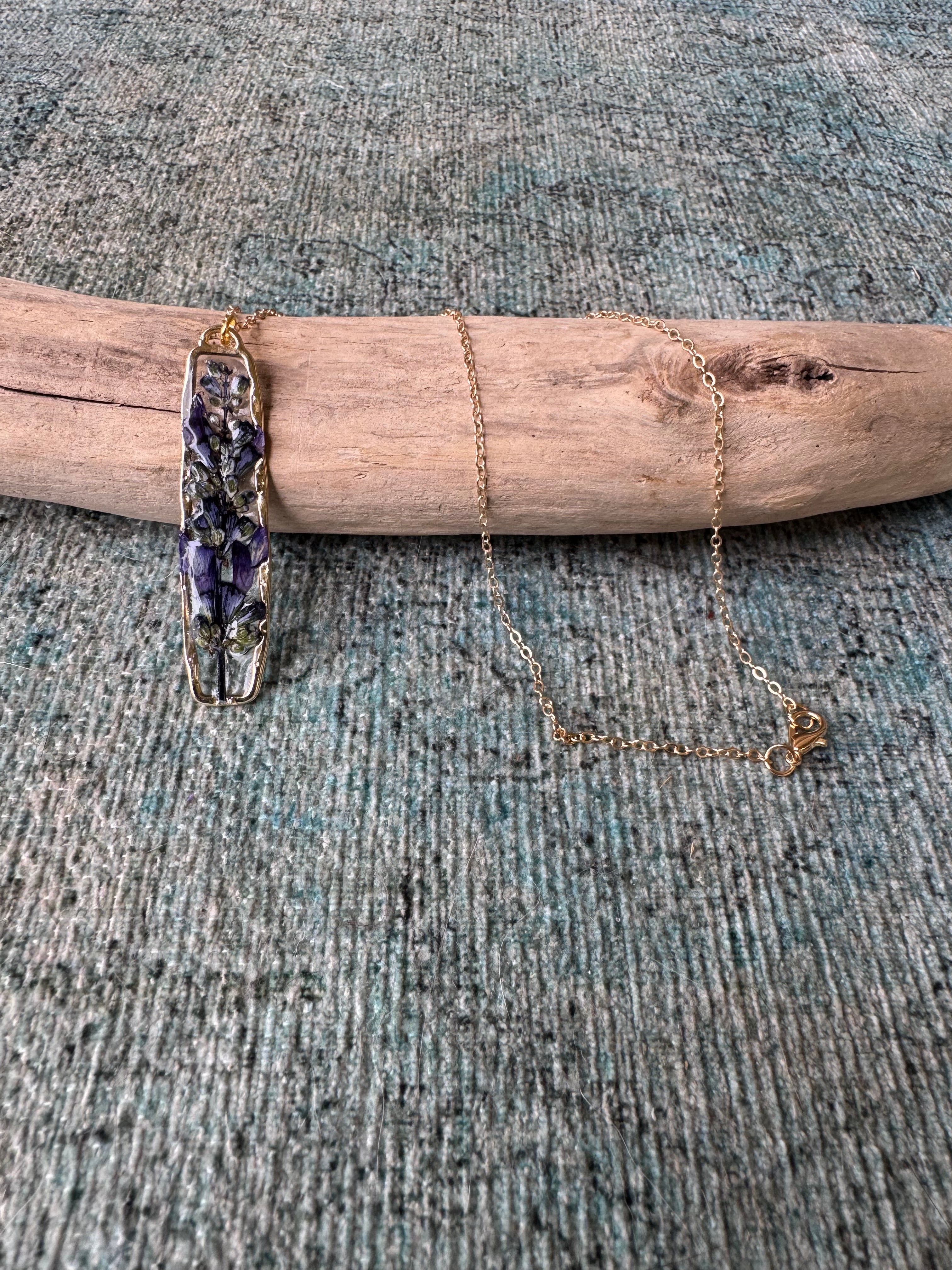 Blue Bonnet Gold Necklace
