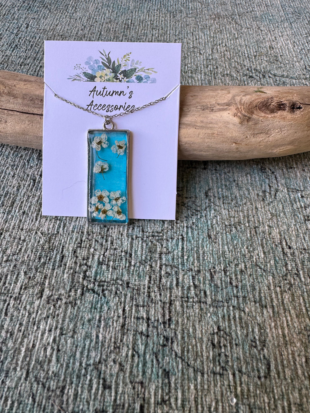 Azure Blossom Silver Necklace