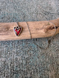 Crimson Loveheart Silver Necklace
