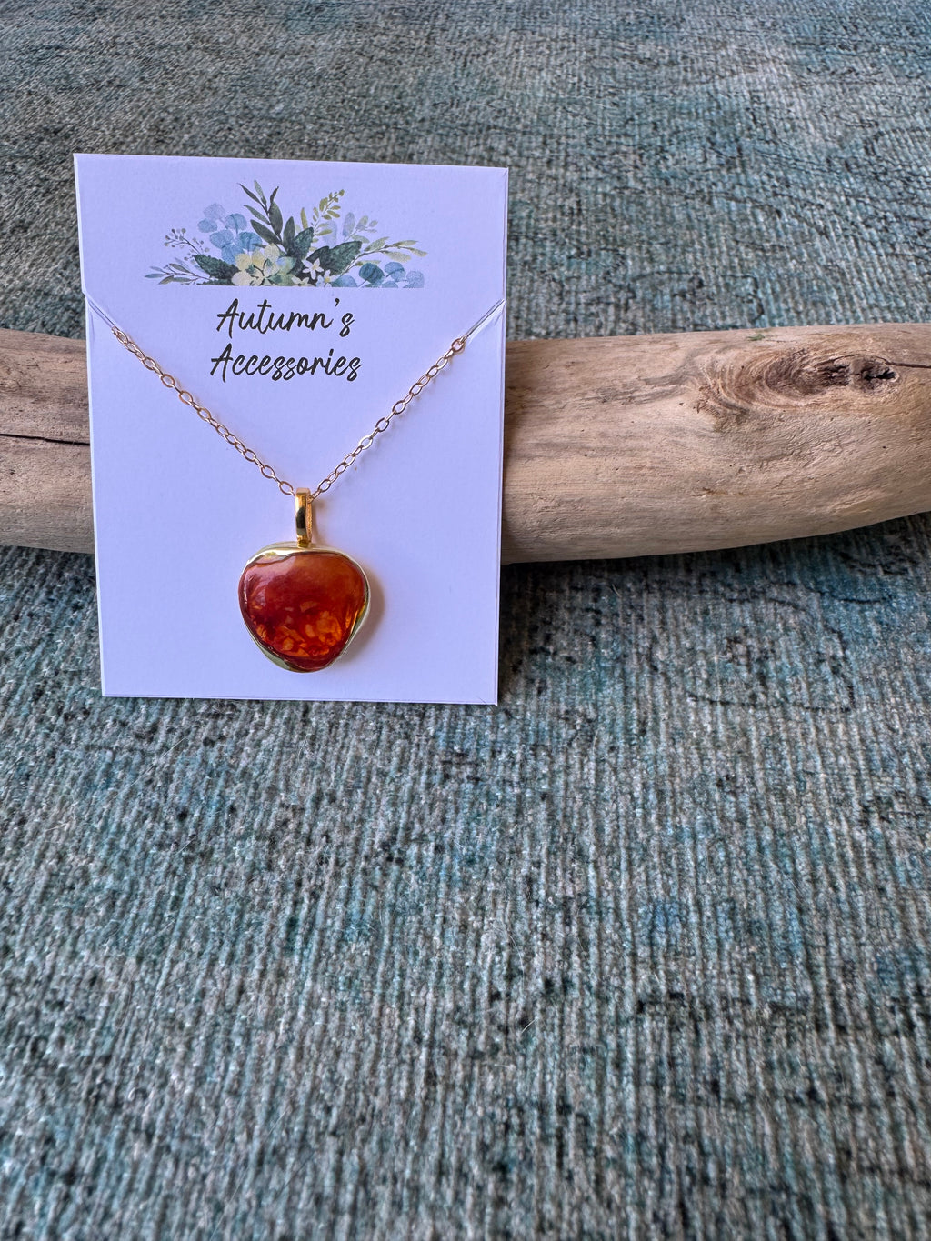 Amber Cascade Gold Necklace