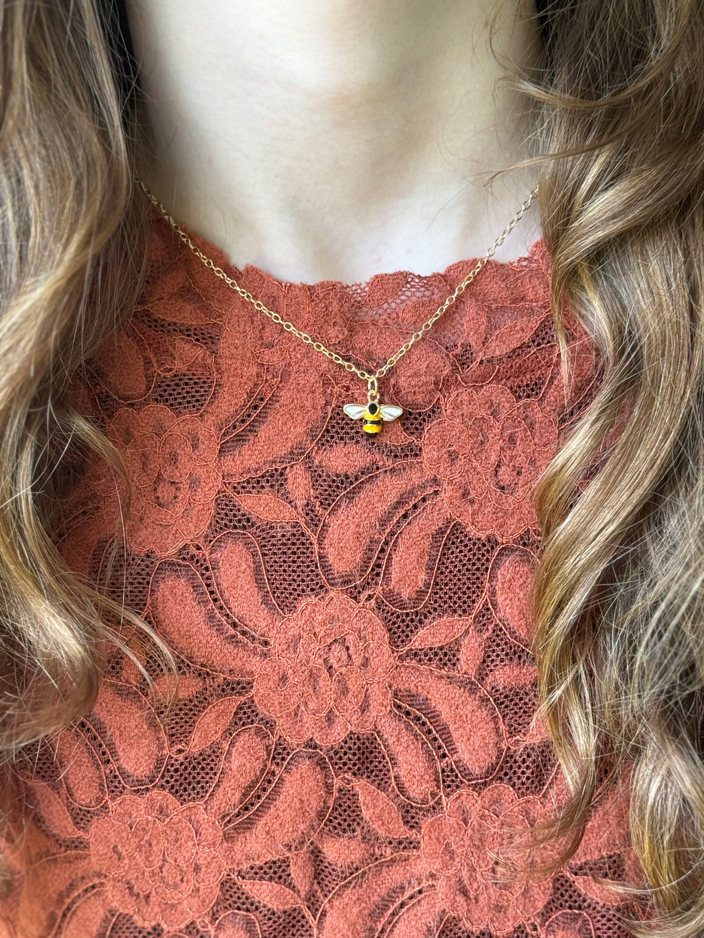 Honeybee Hope Gold Necklace