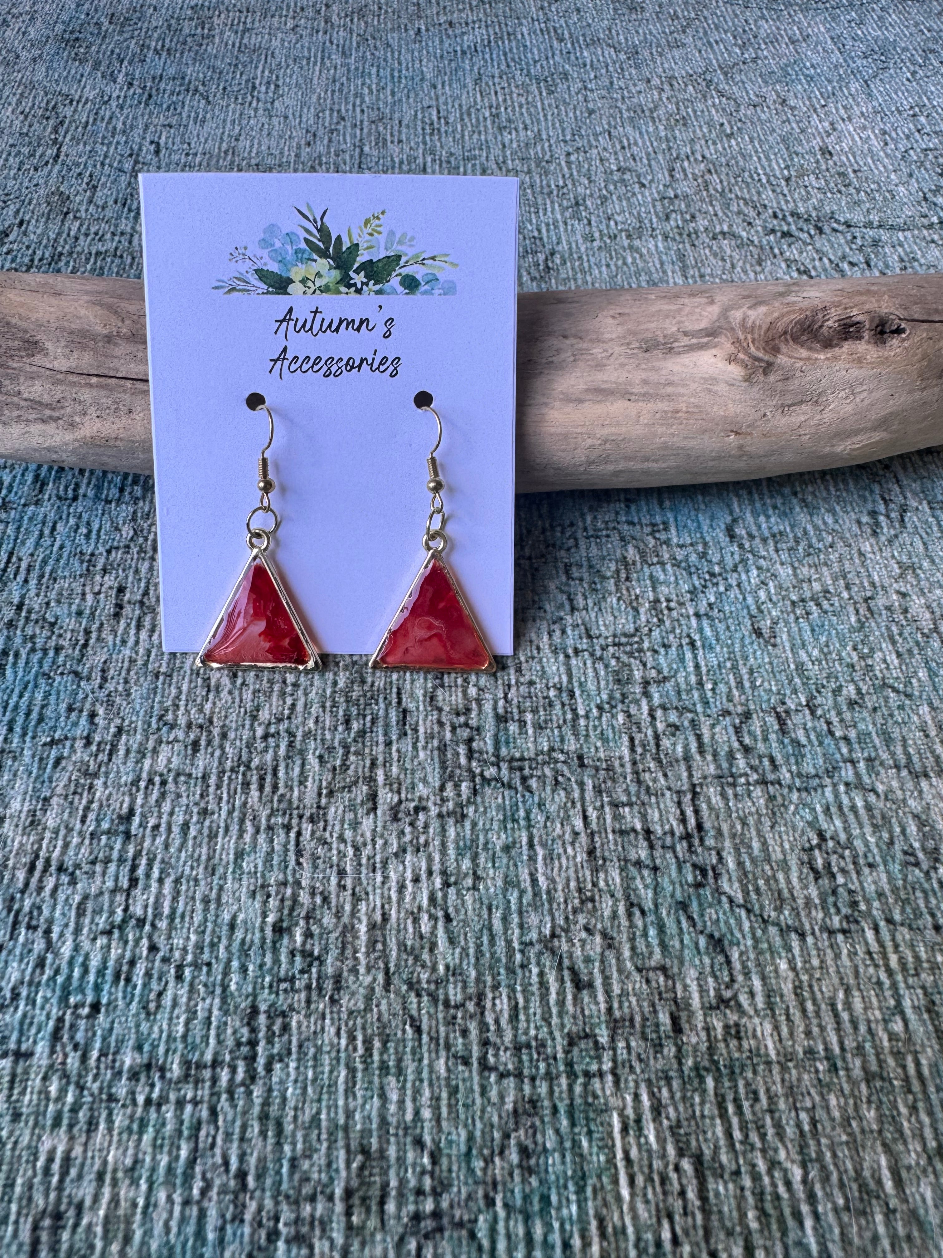 Coral Sunset Gold Earrings