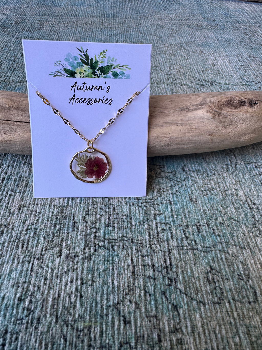 Burgundy Blush Gold Necklace