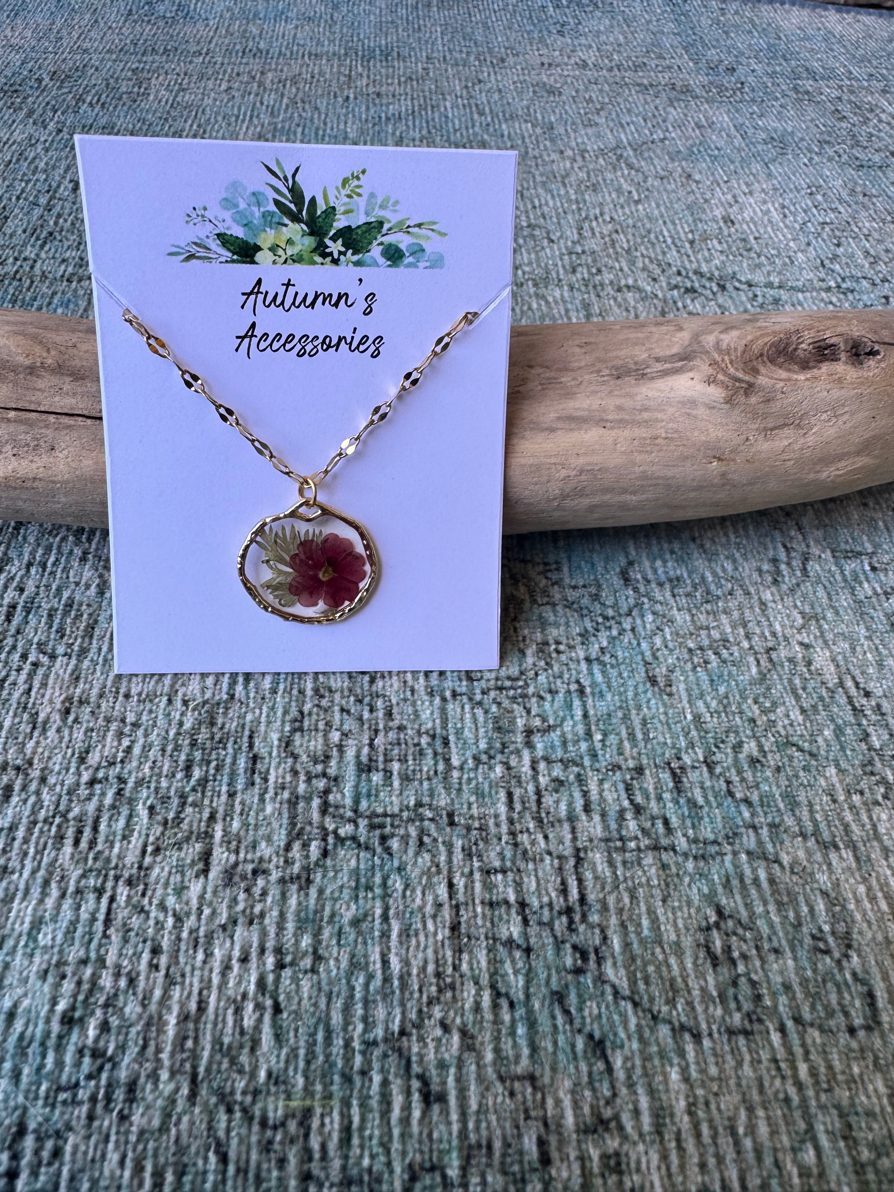 Burgundy Blush Gold Necklace