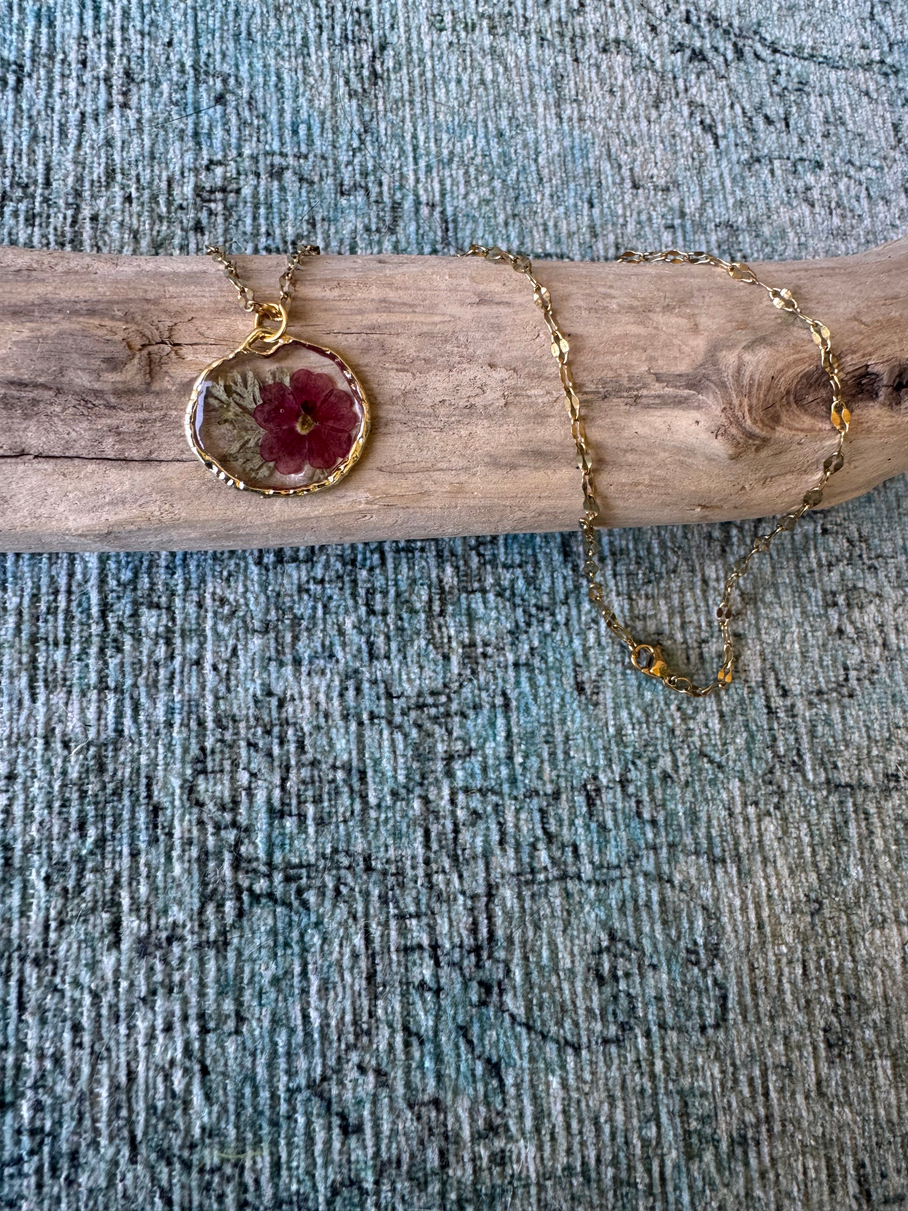 Burgundy Blush Gold Necklace