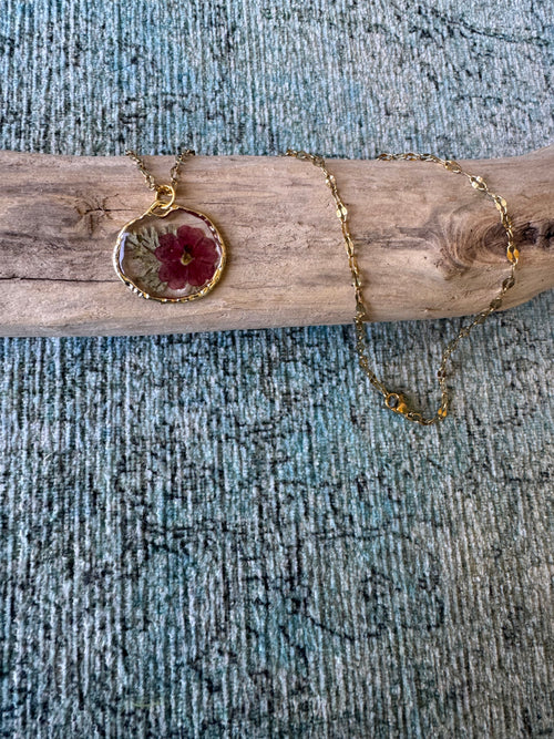 Burgundy Blush Gold Necklace