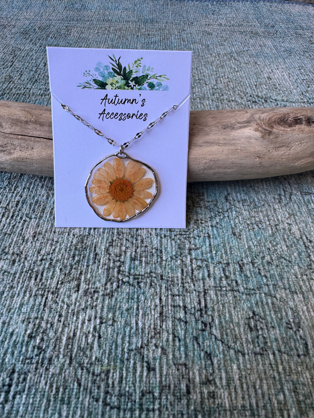 Peach Petals Silver Necklace