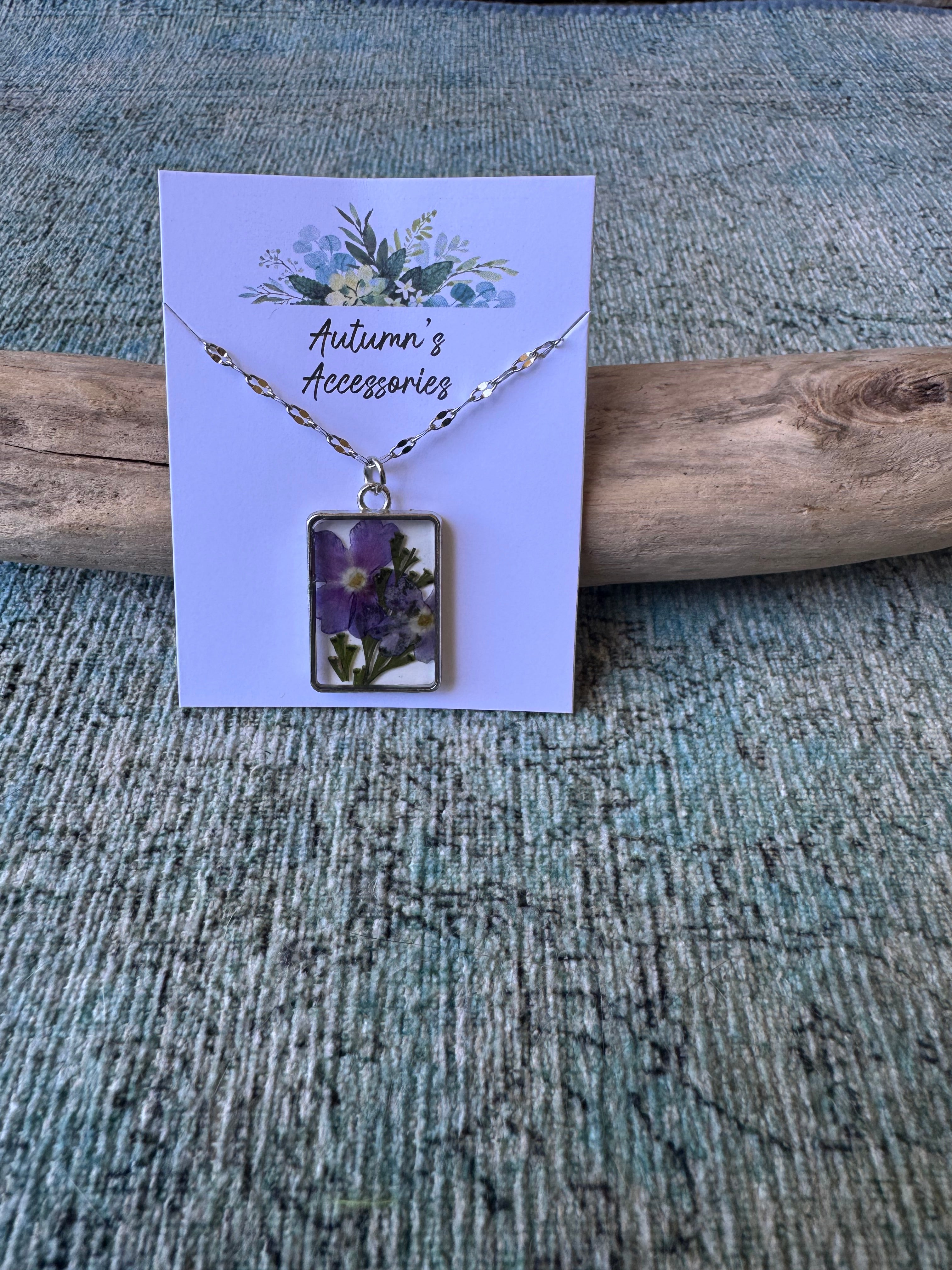 Plum Velvet Silver Necklace