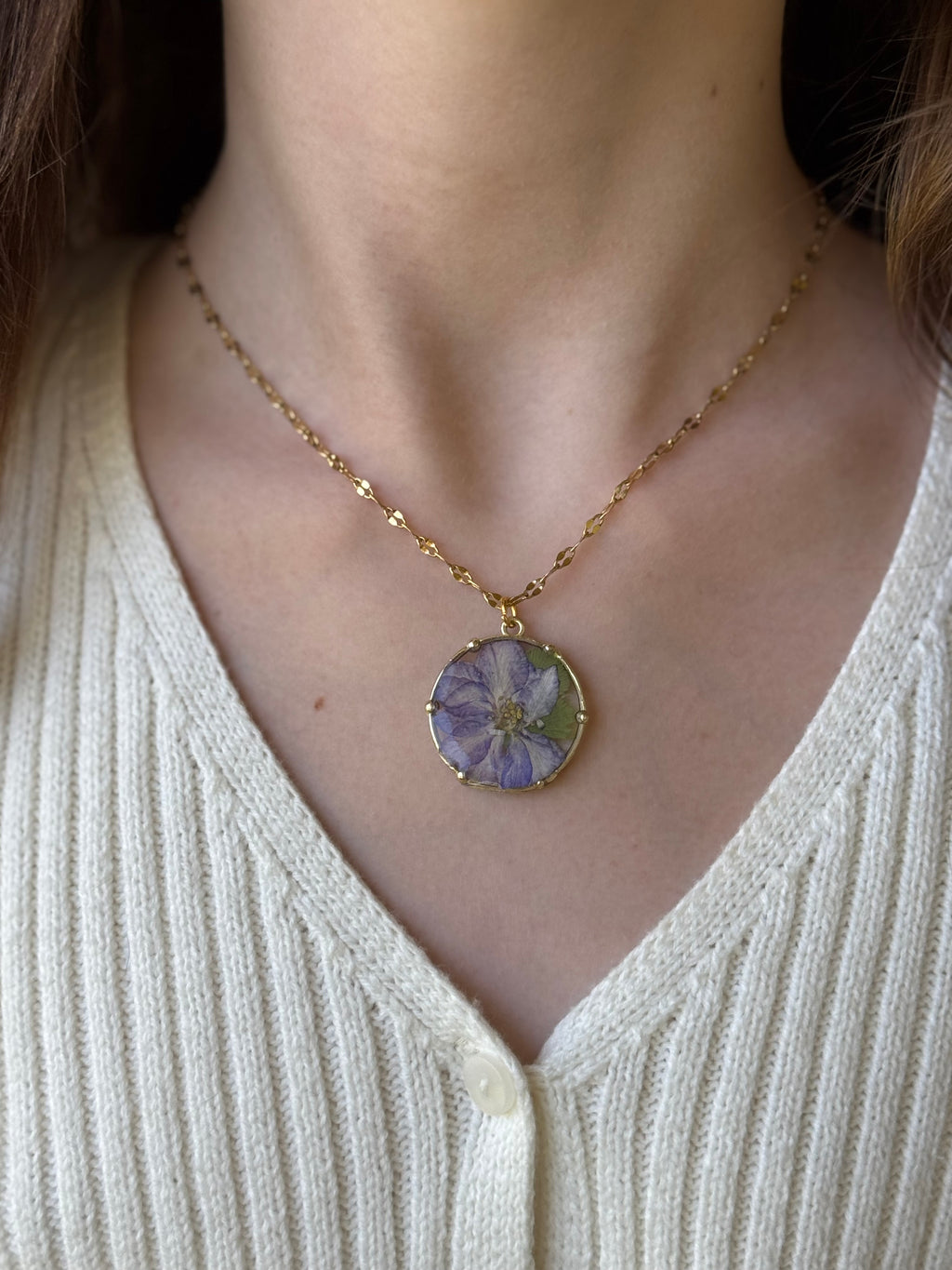 Evening Violet Gold Necklace