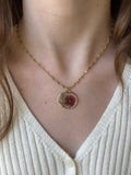 Burgundy Blush Gold Necklace