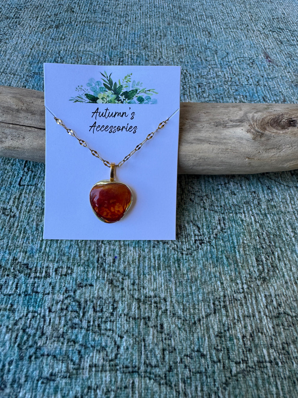 Amber Cascade Gold Necklace